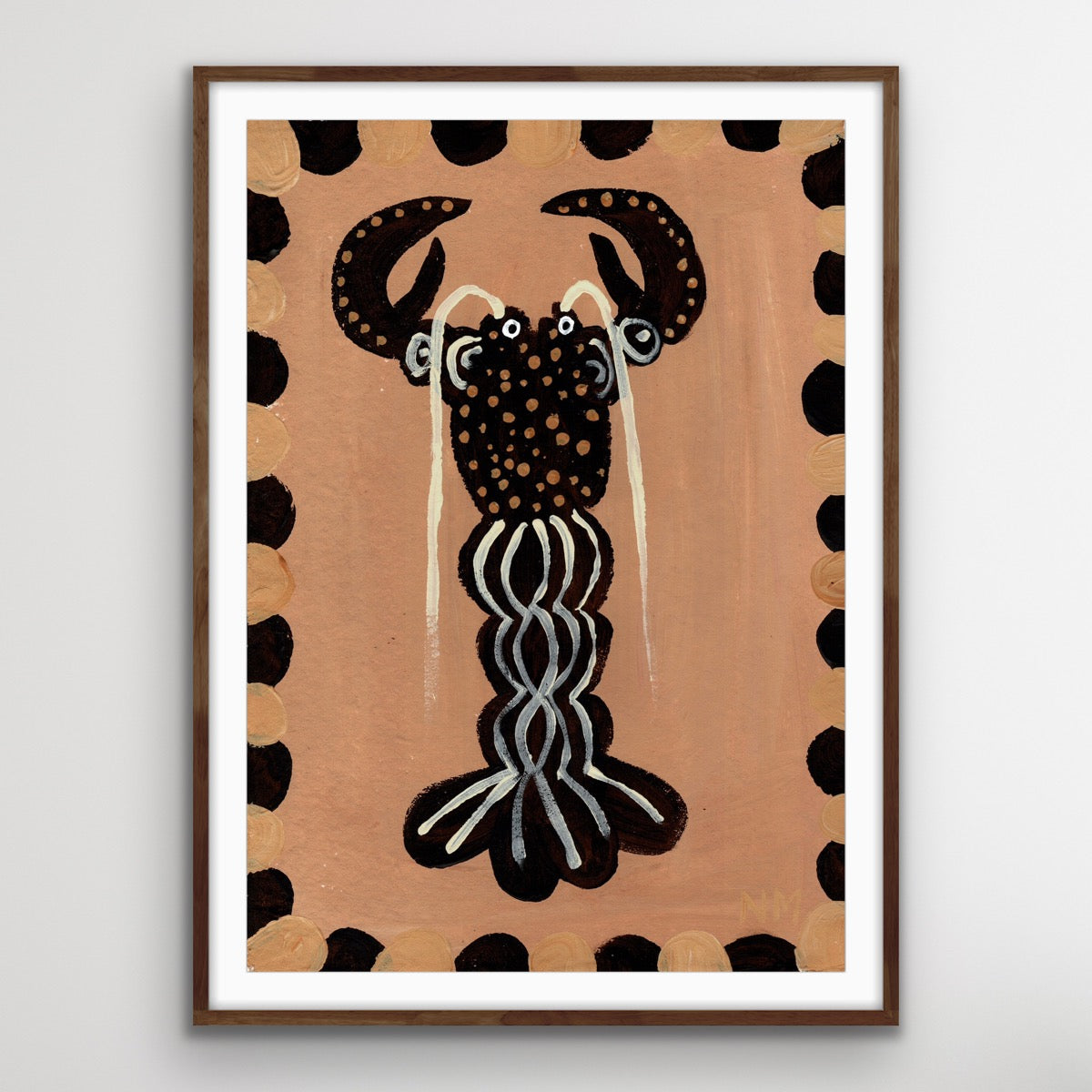 Brown lobster print.