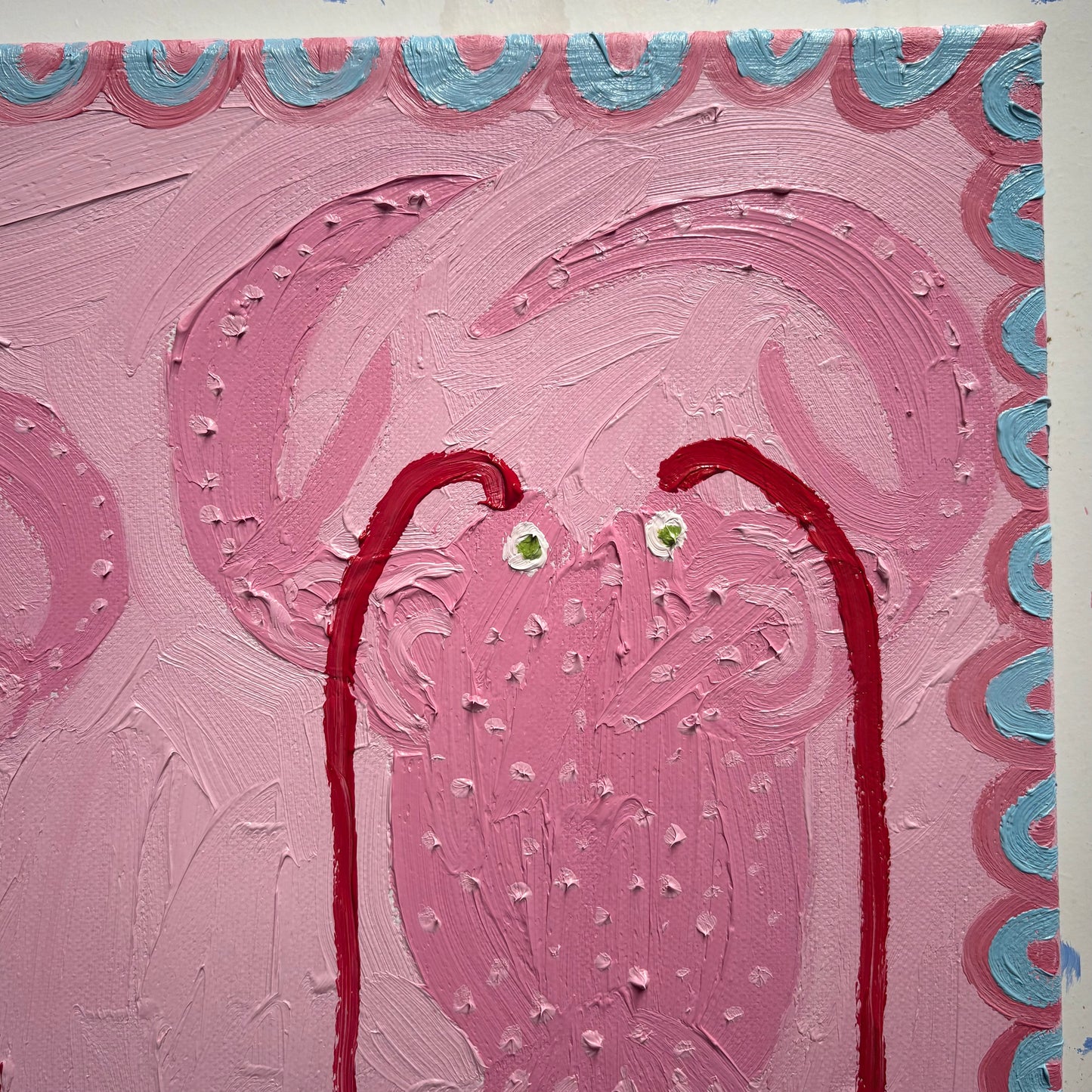 Three pink lobsters.
