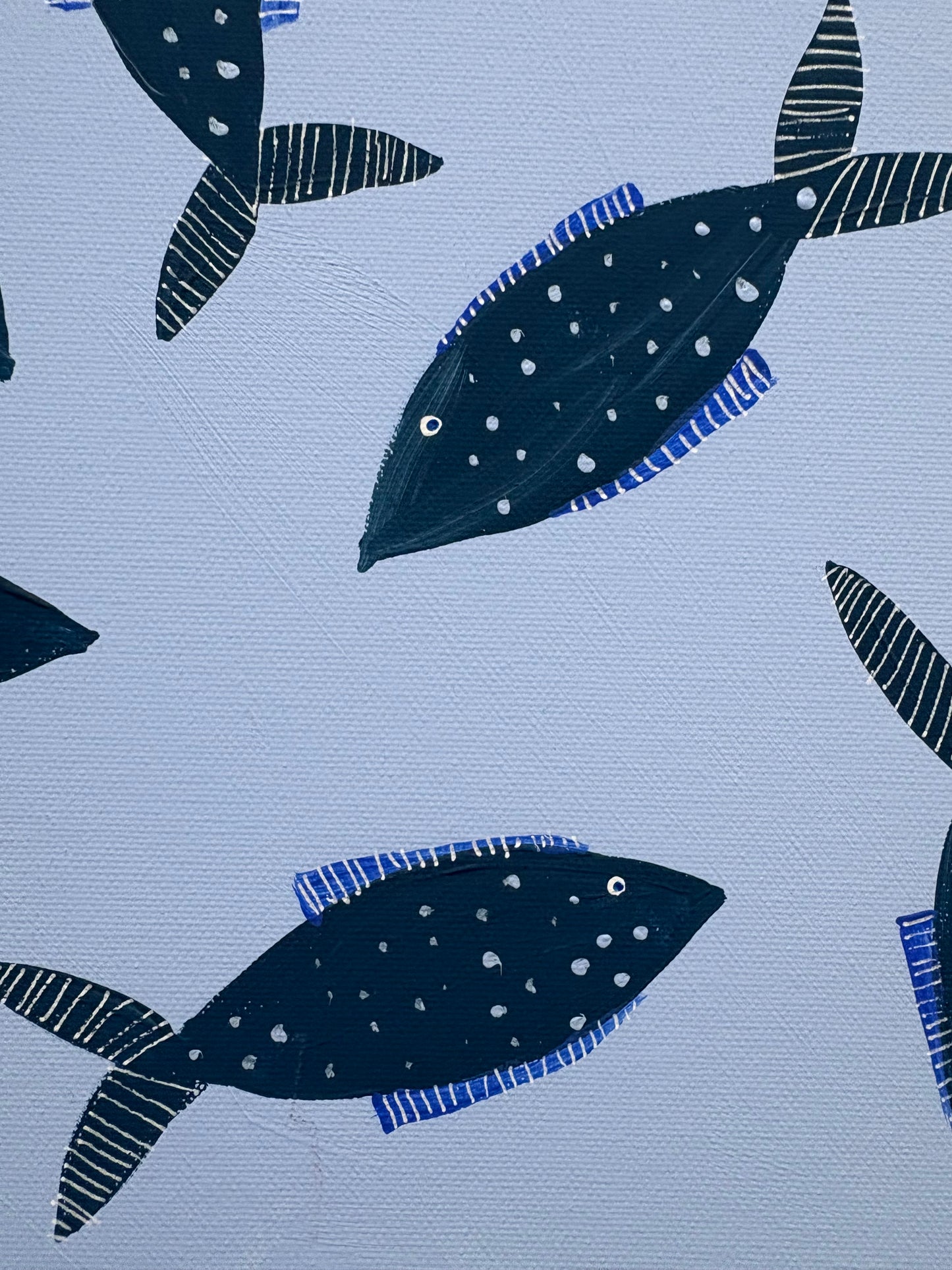 Blue fish in the sea.