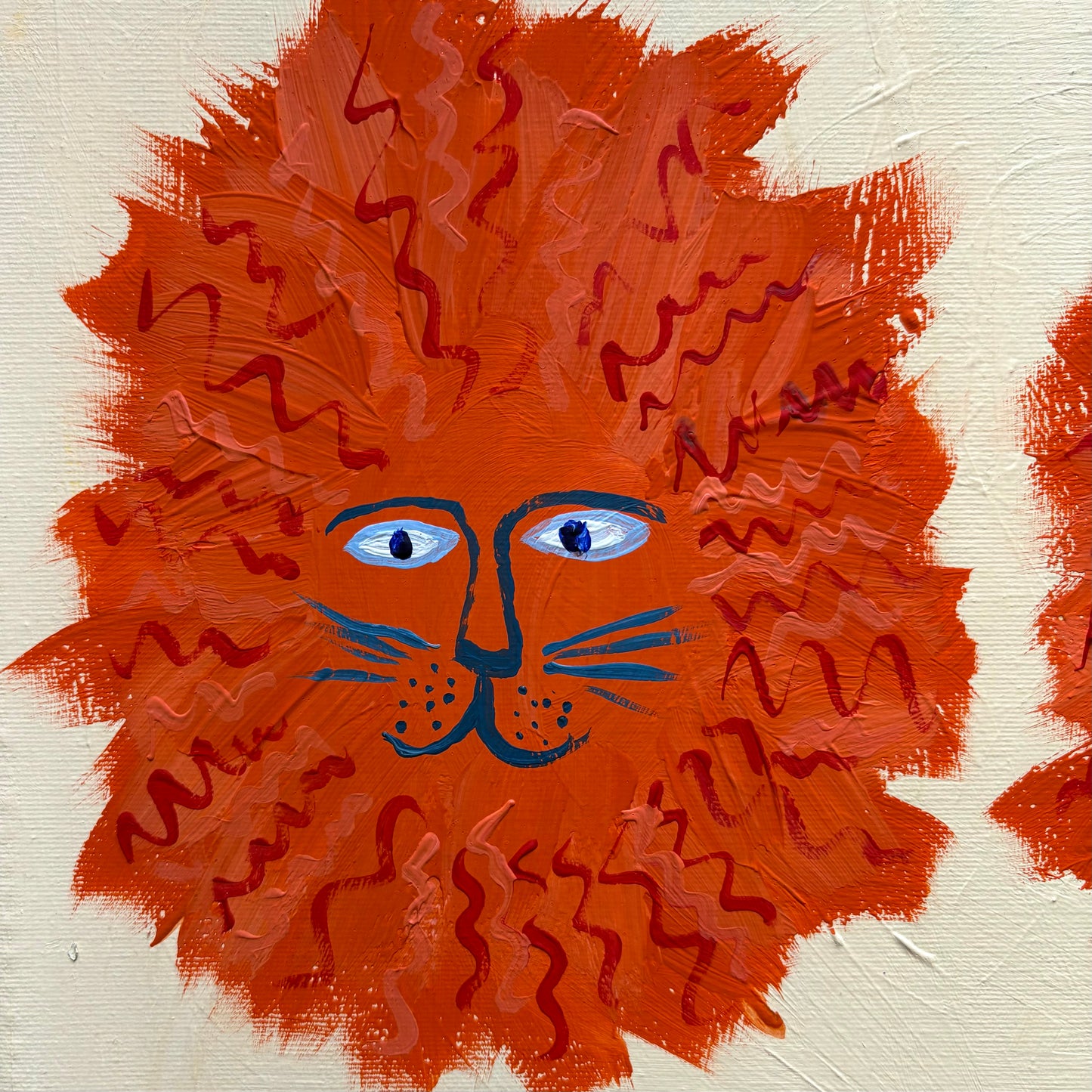 Orange lion friends.
