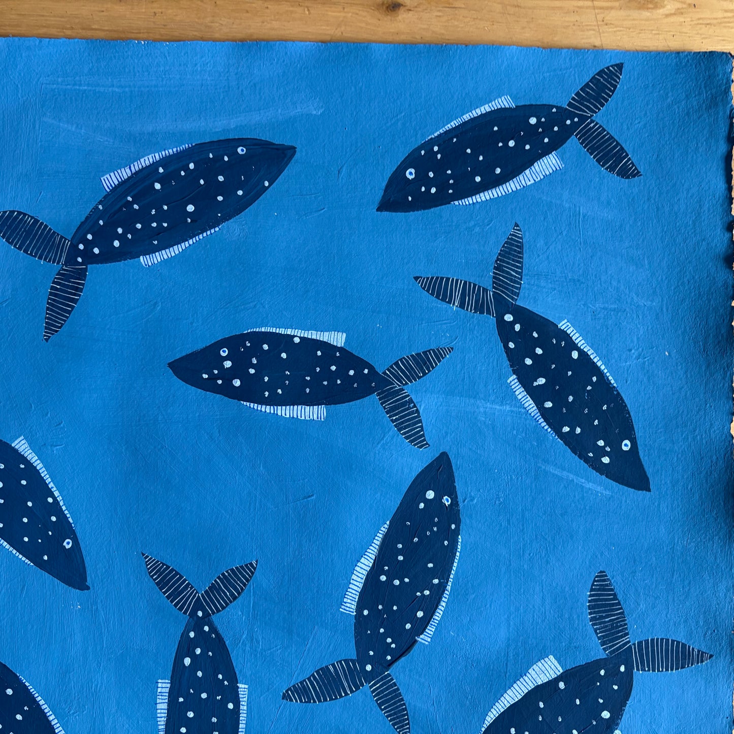 Blue fish in the sea.