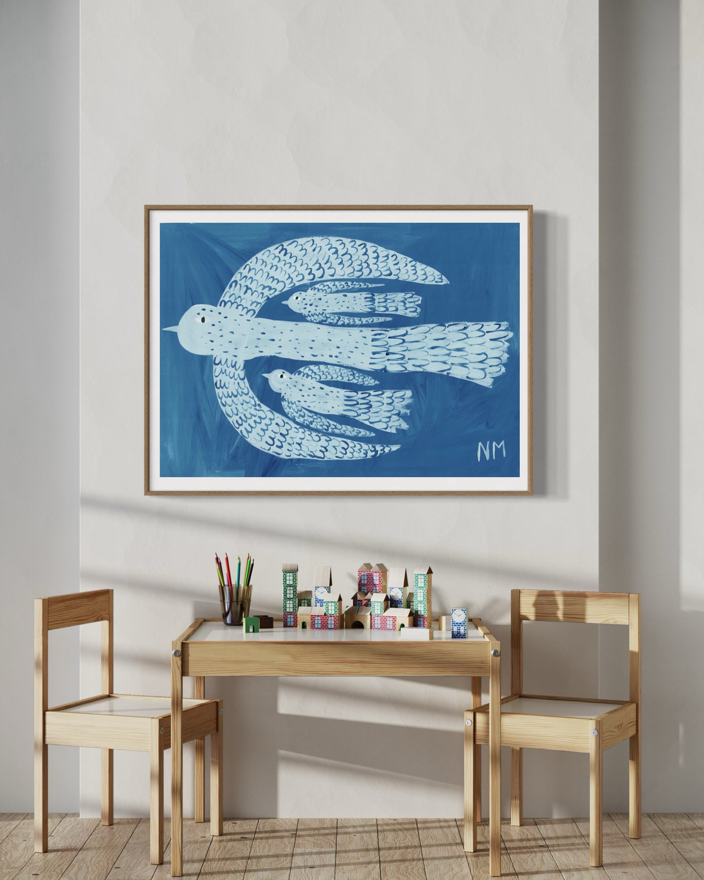 Two baby birds print.