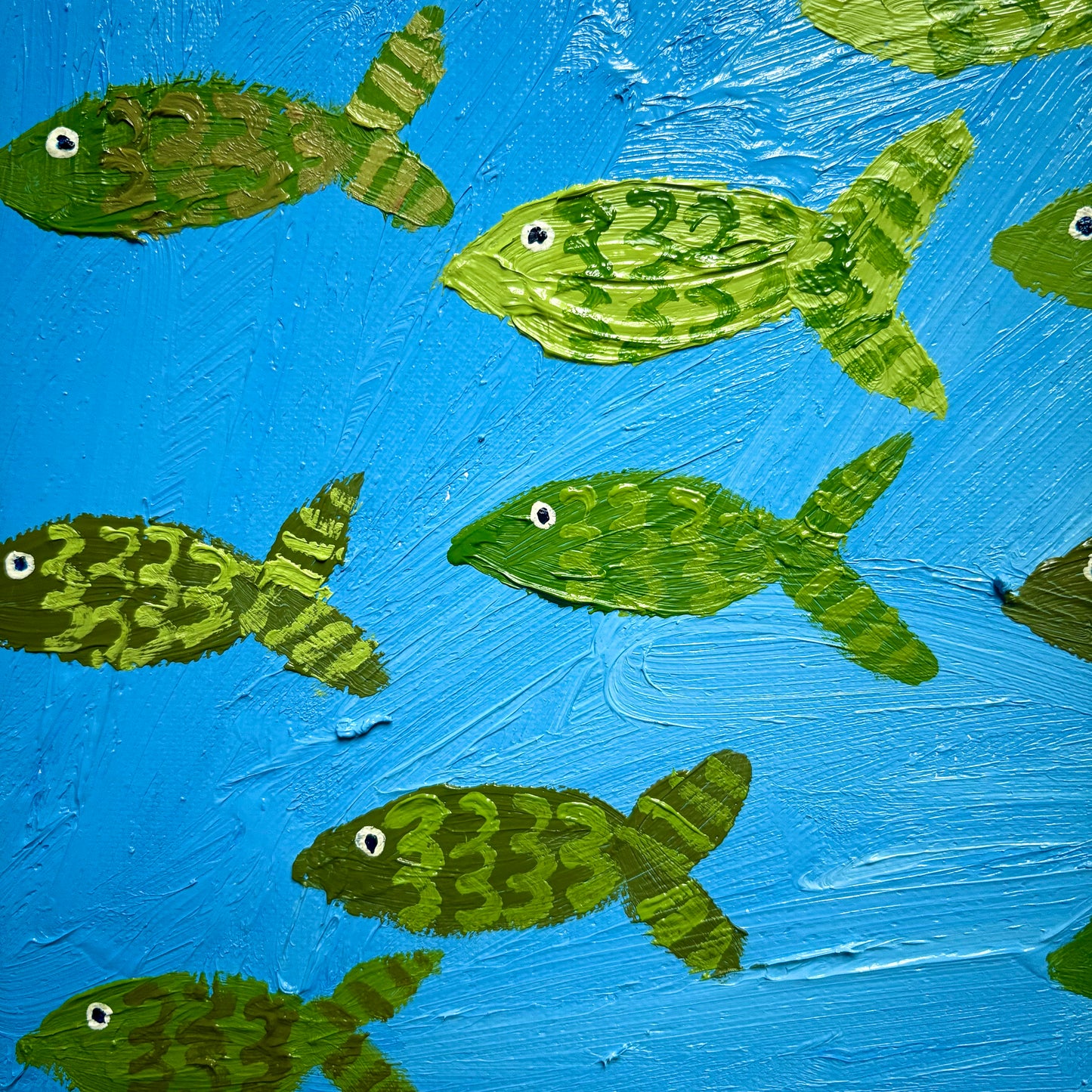 Green fish in the sea.