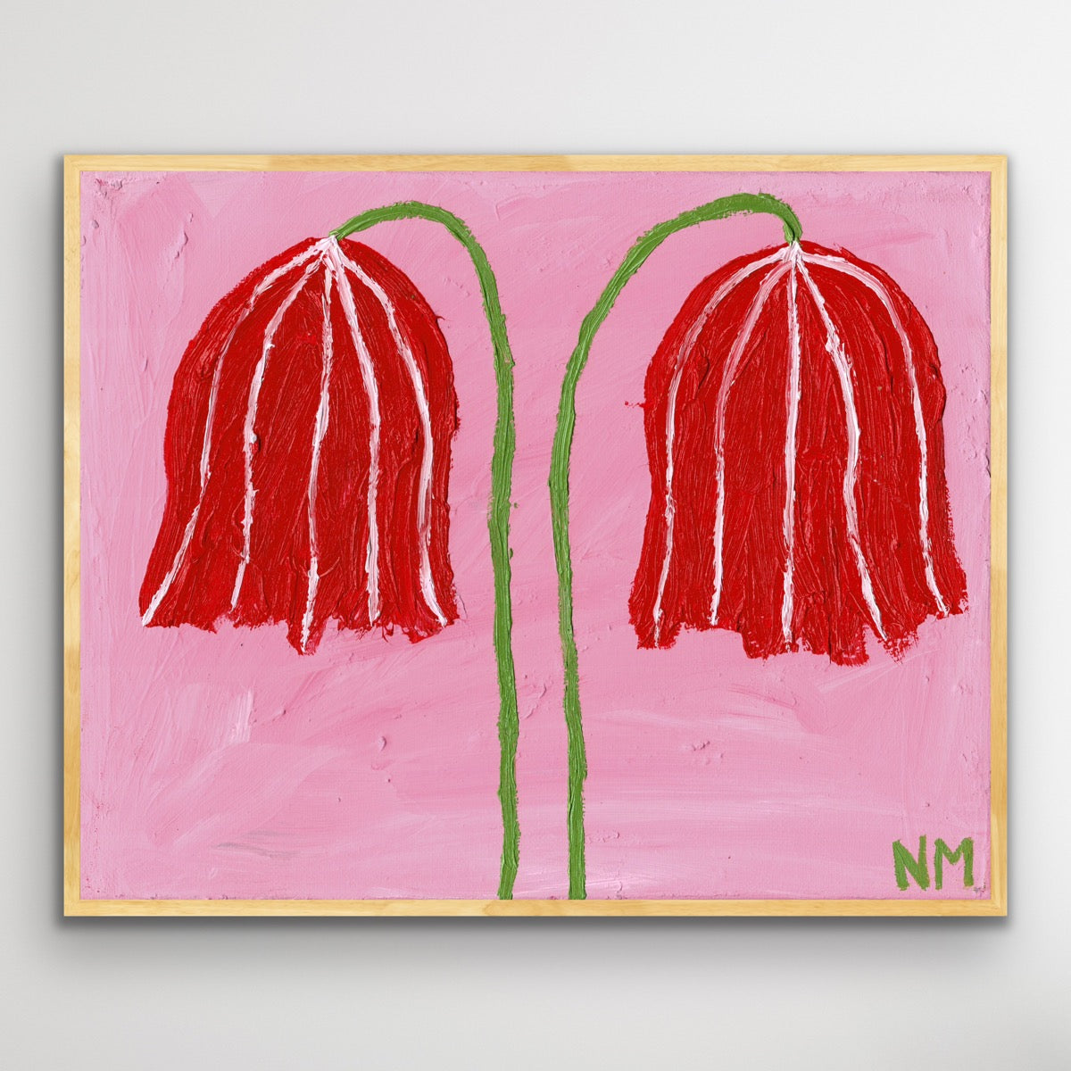 Two red flowers print.