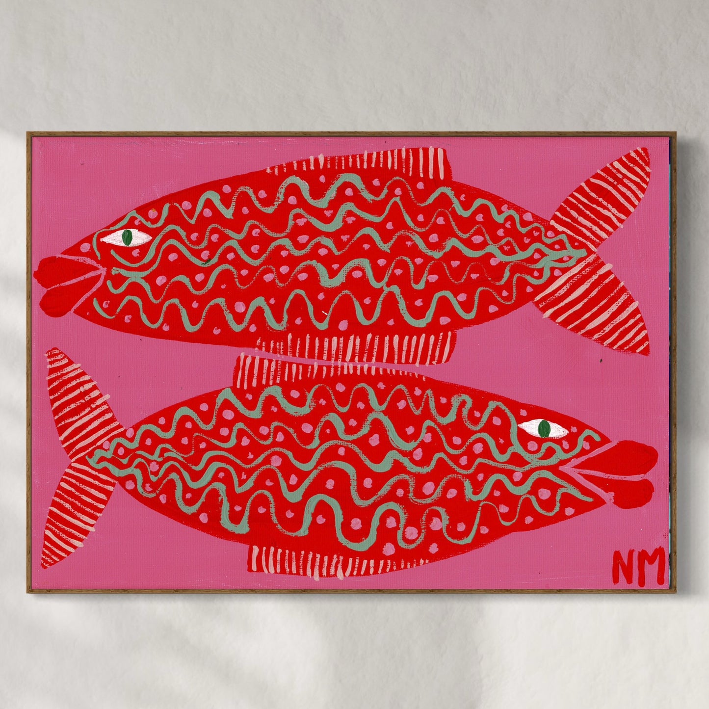 Two very fancy fish print.