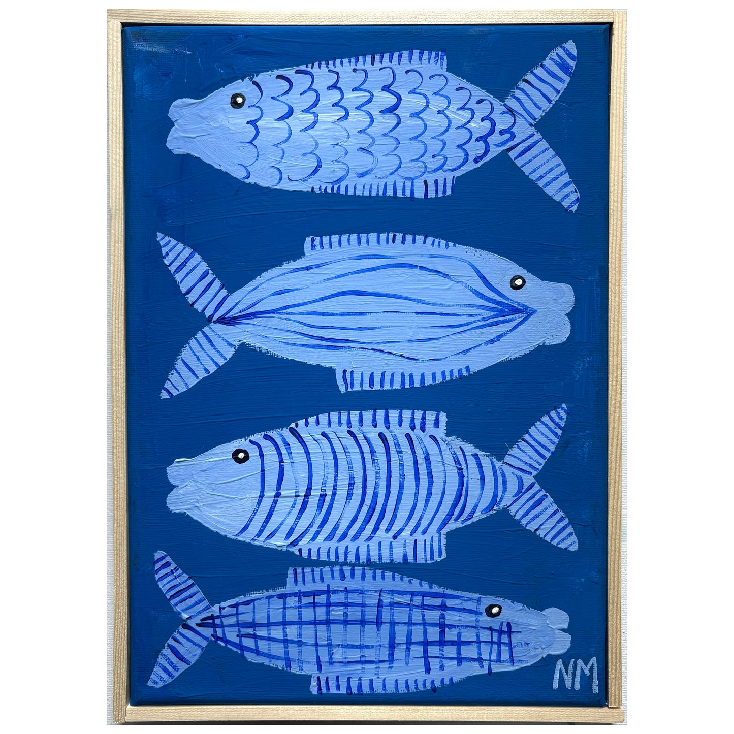 Four blue fish.