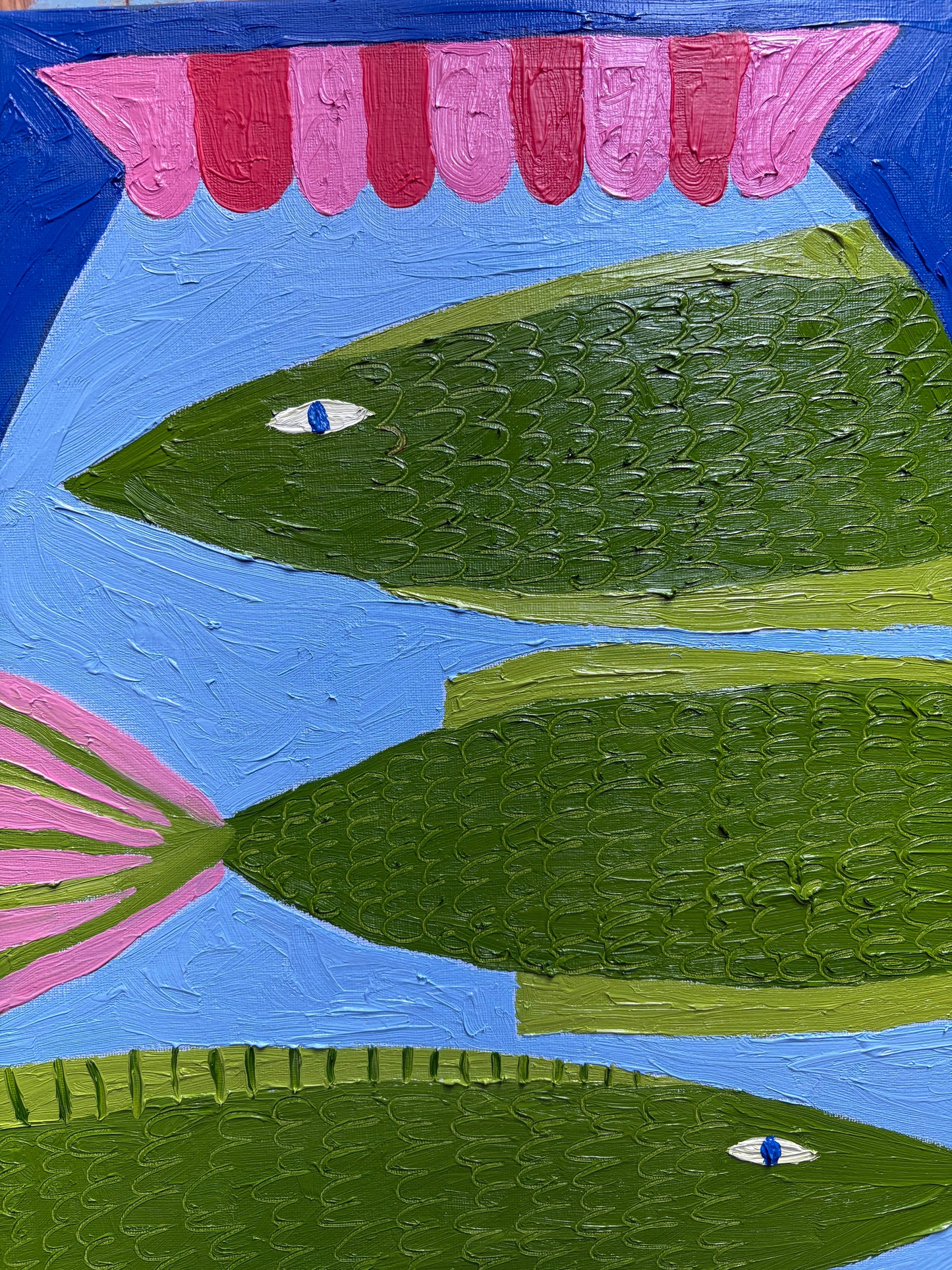 Green fish vase.
