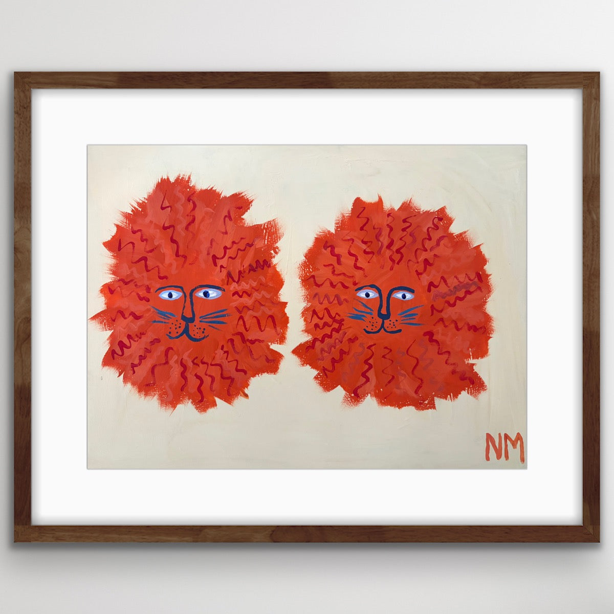 Two lions print.