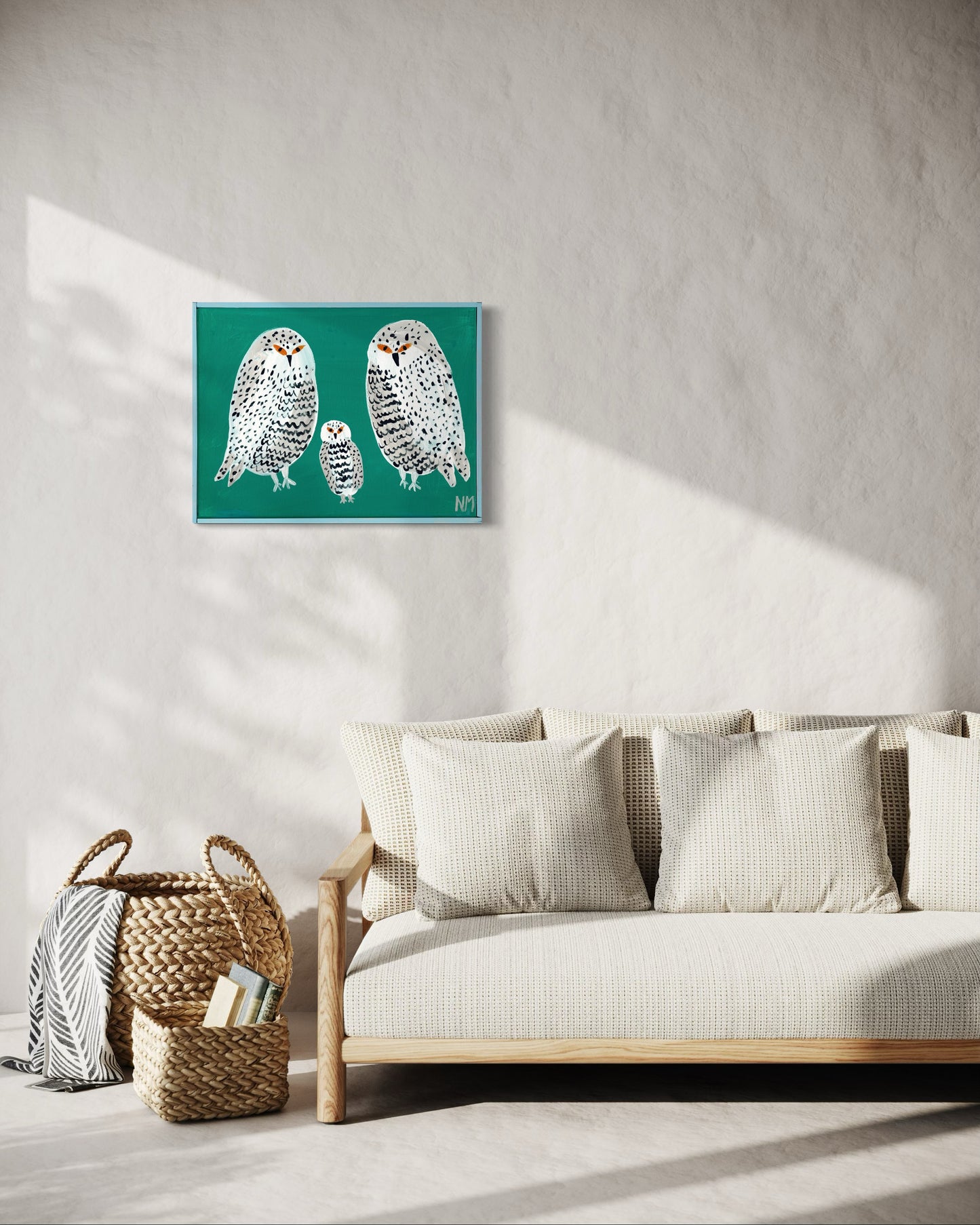 Owl family print.
