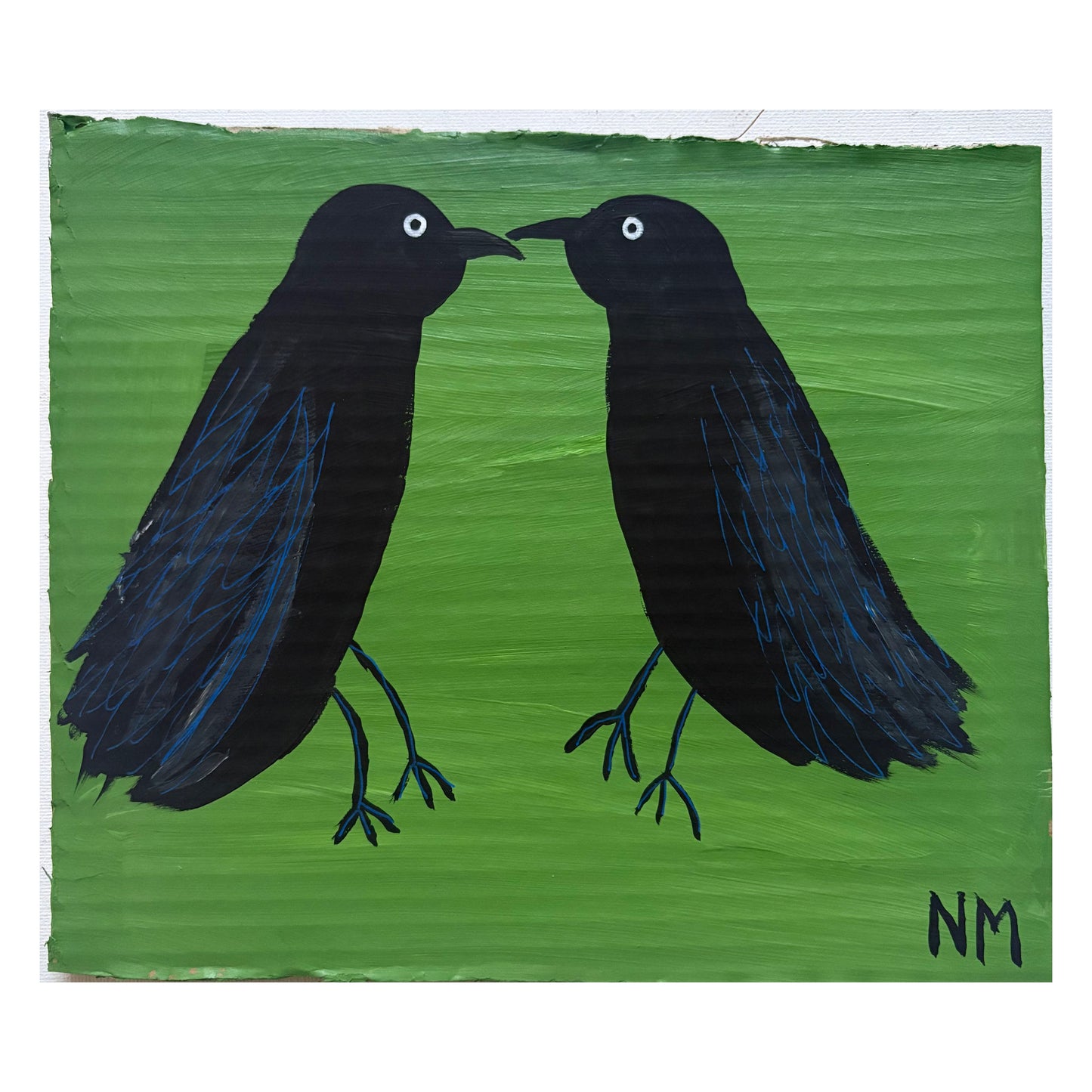 Crows on the grass.