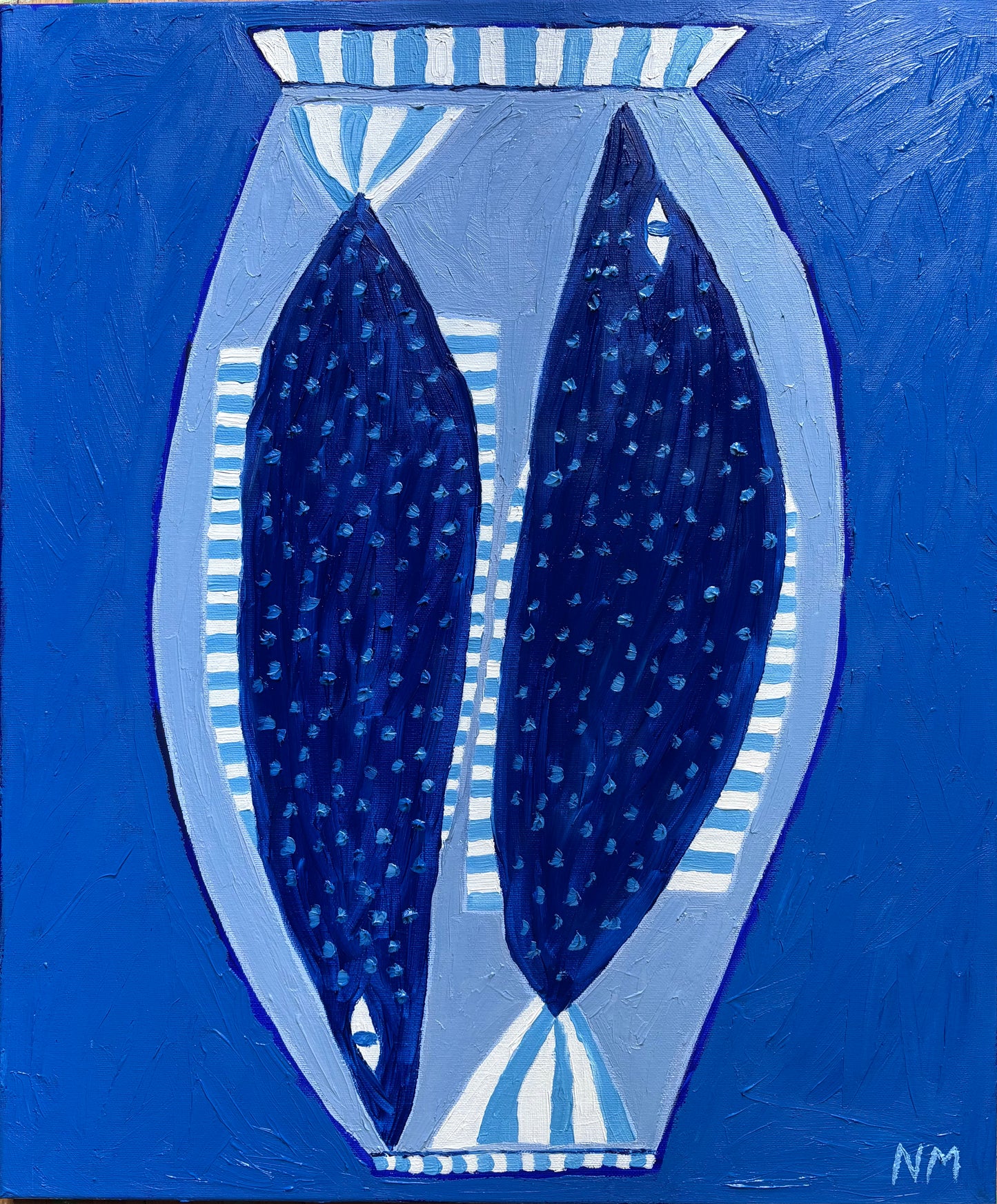 Blue fish vase.