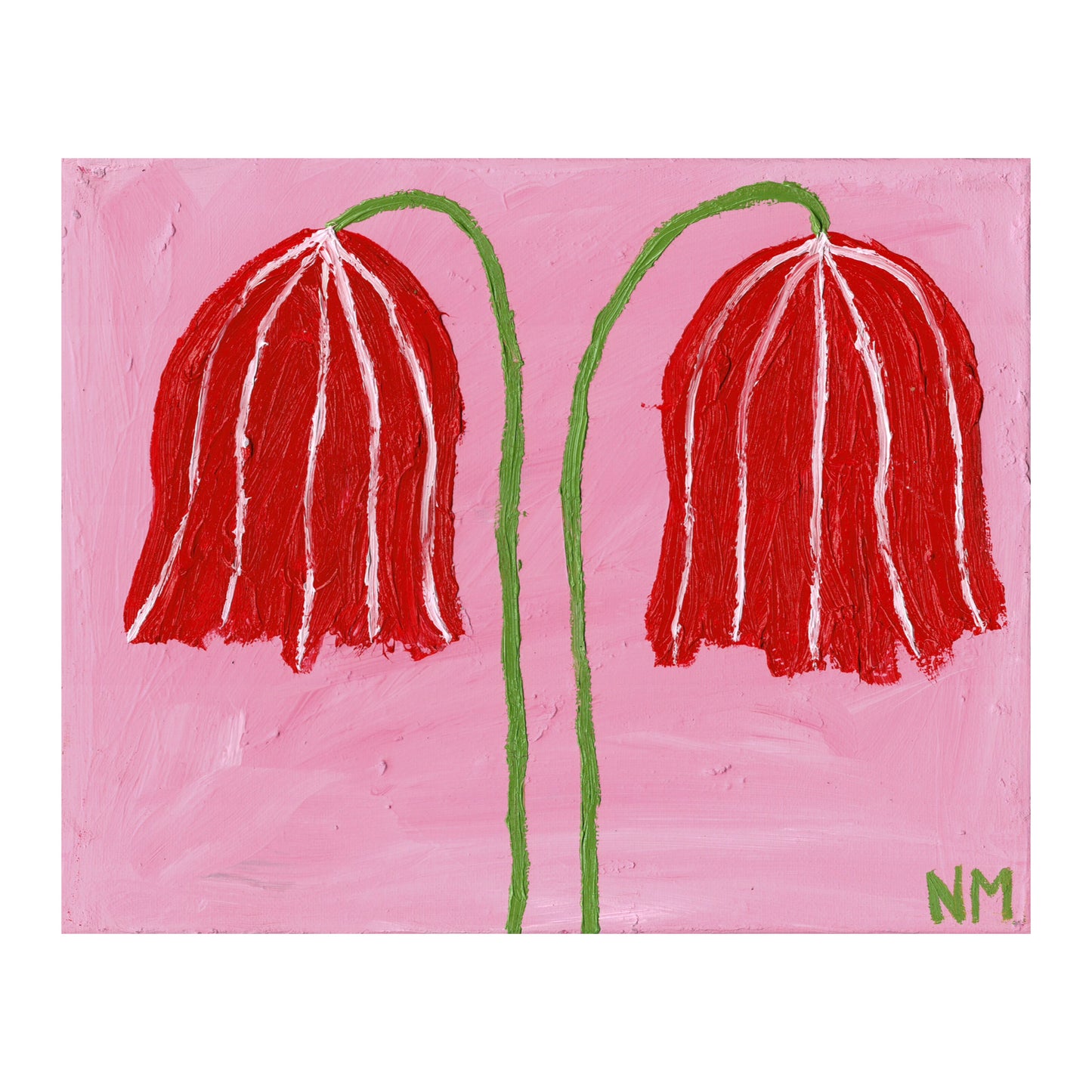 Two red flowers print.