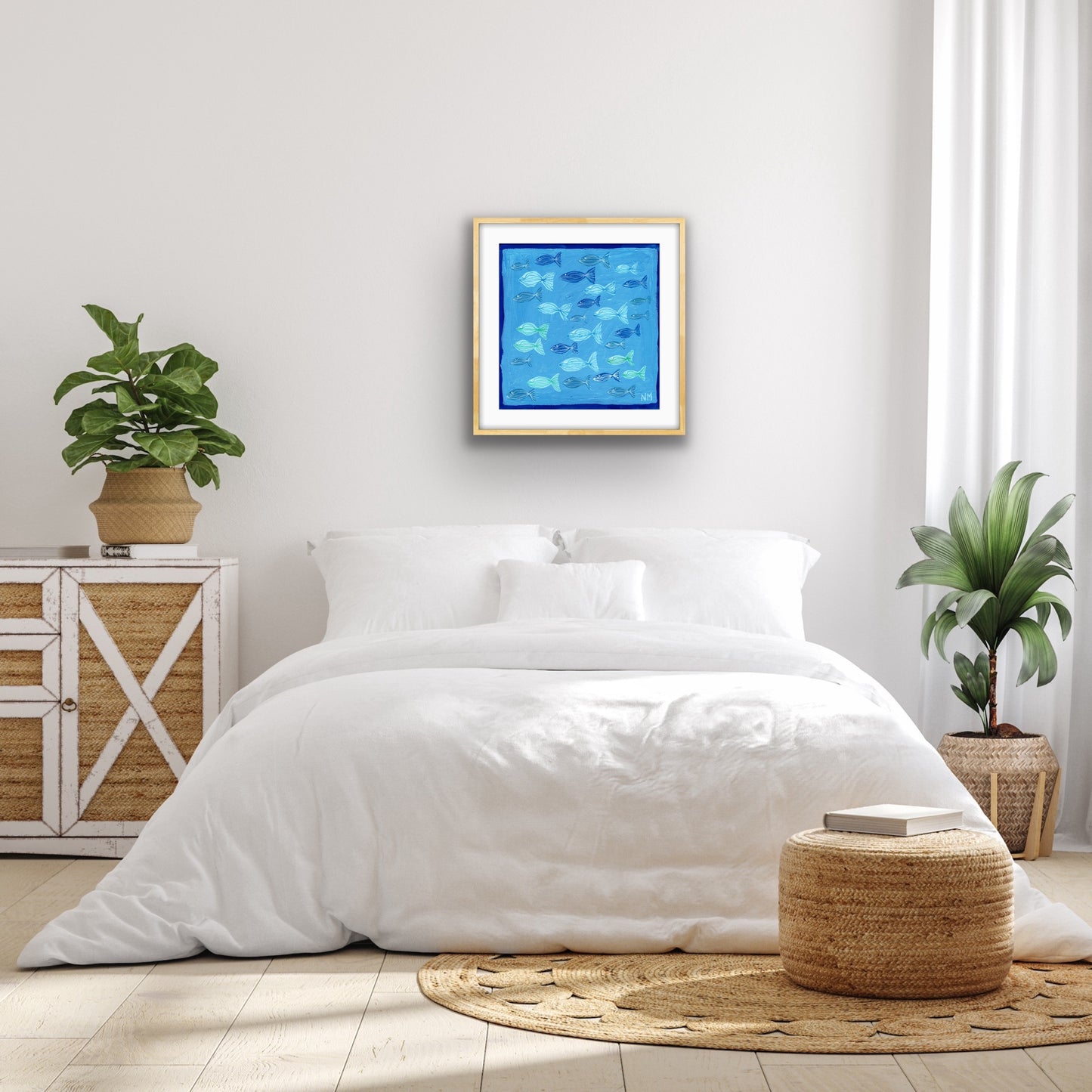 Swimming little fish print.