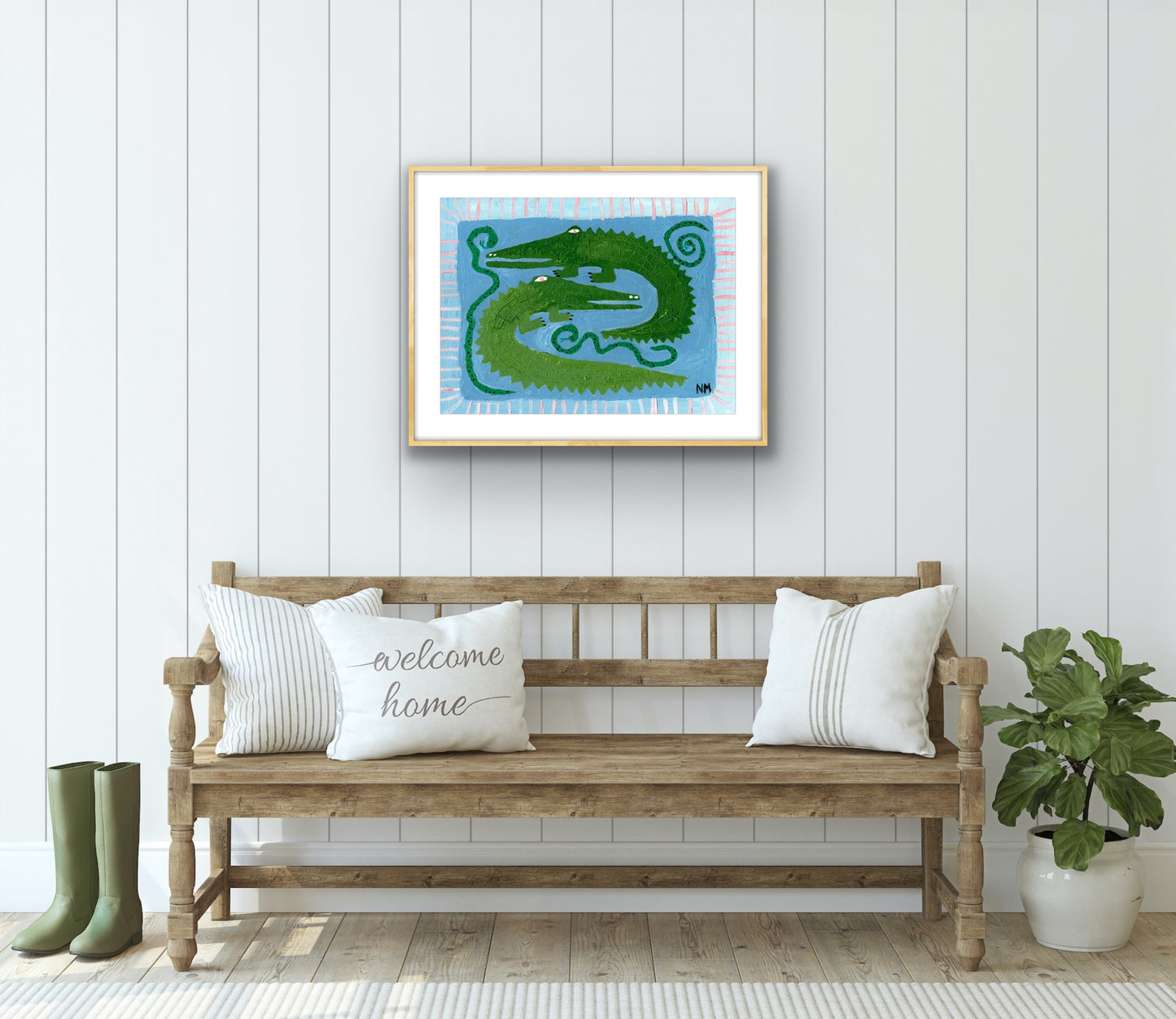Crocodiles and snakes print.