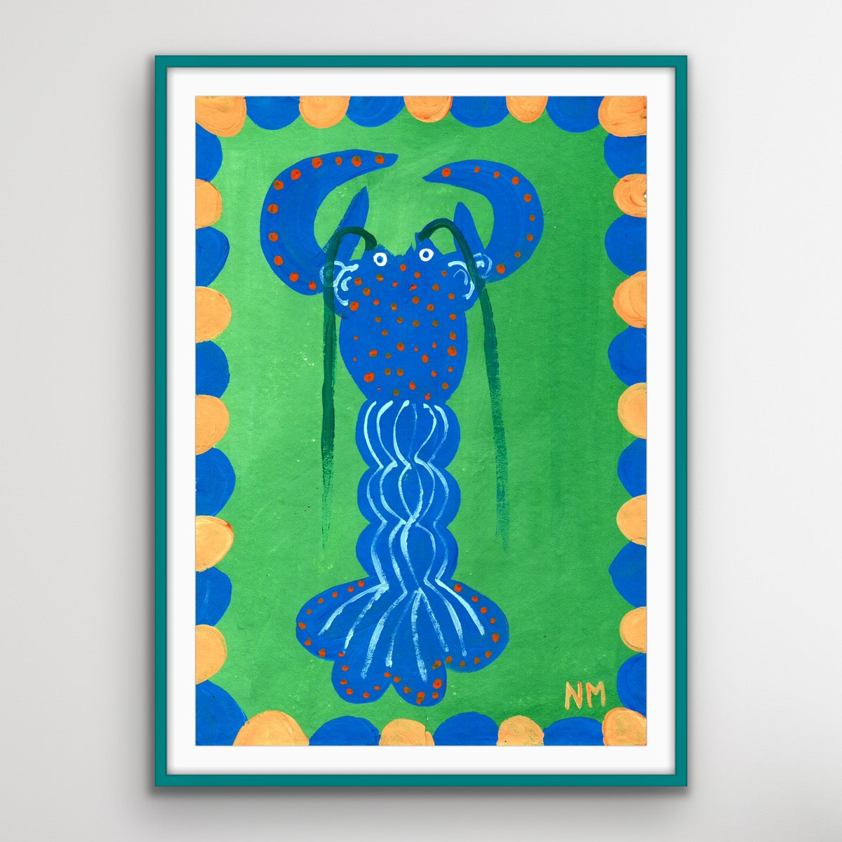 Blue lobster print.