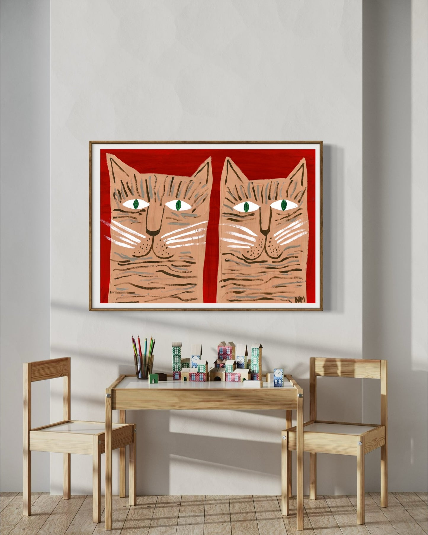 Two tabby friends print.