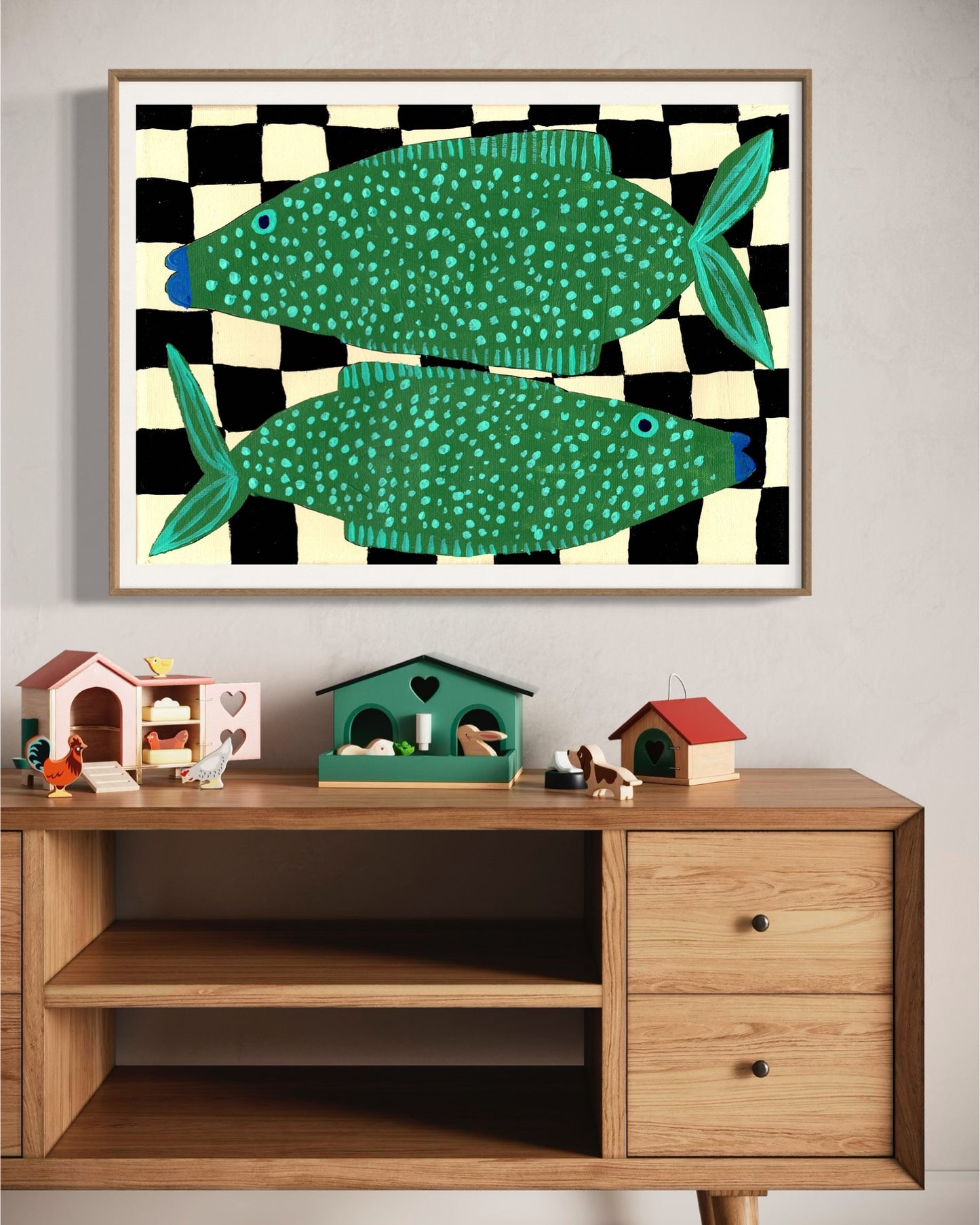 Two spotty fish print.