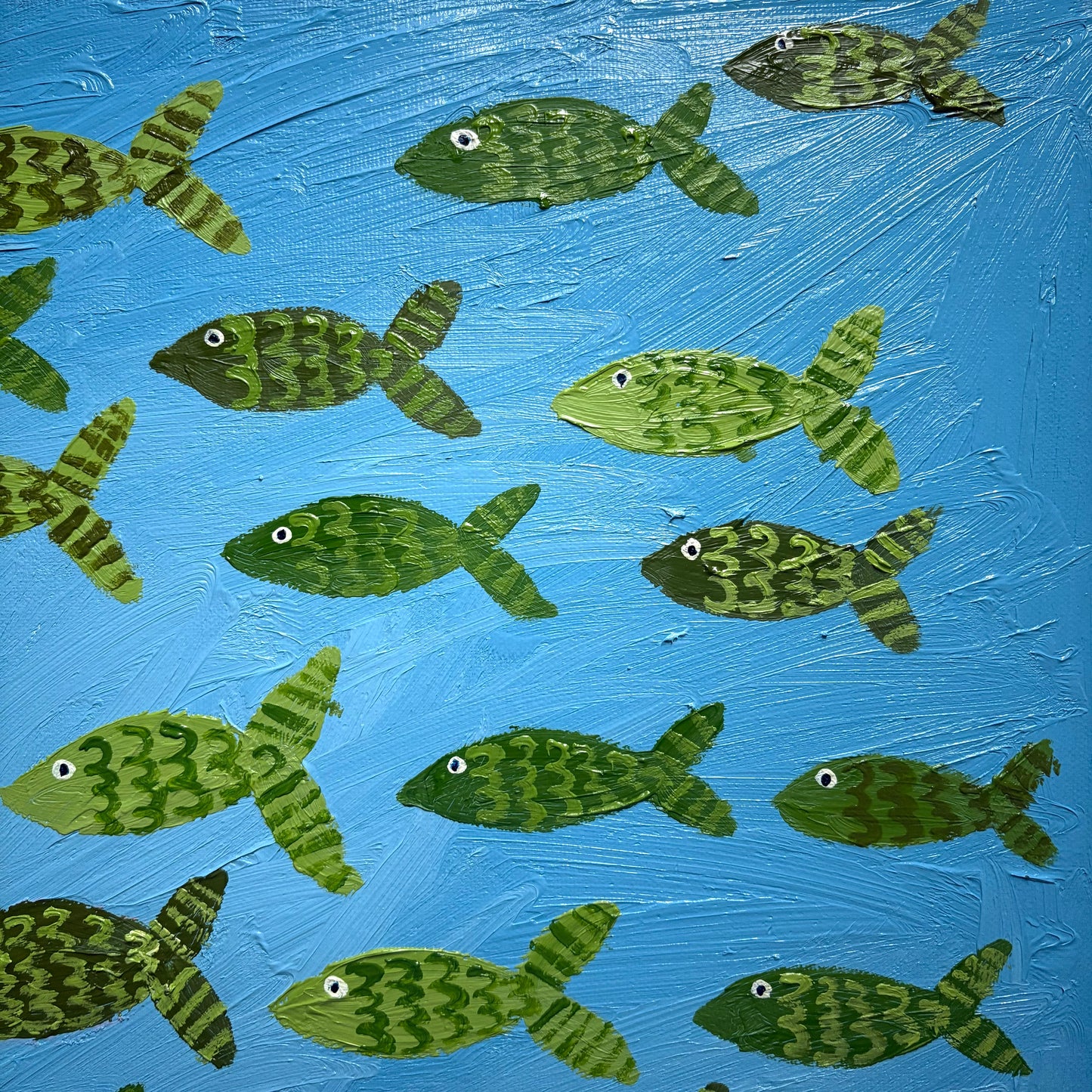 Green fish in the sea.