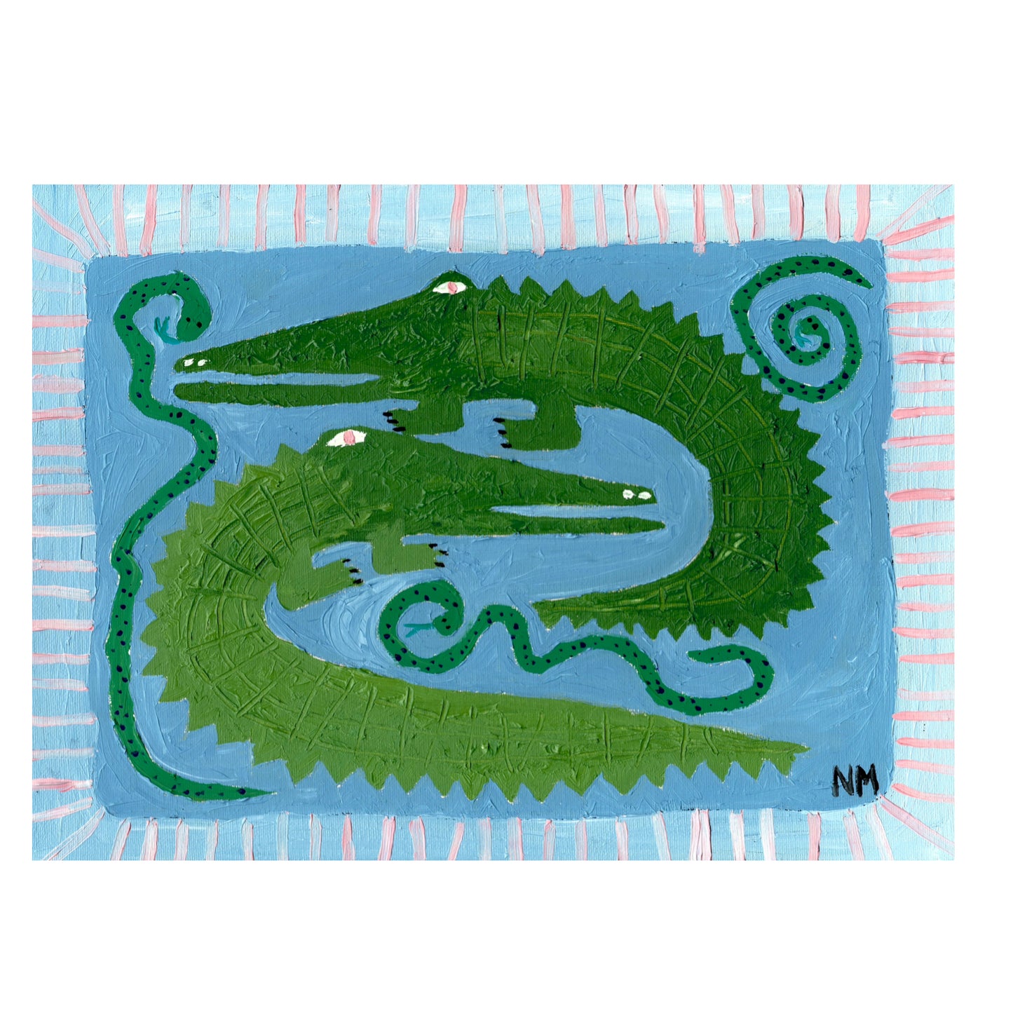 Crocodiles and snakes print.