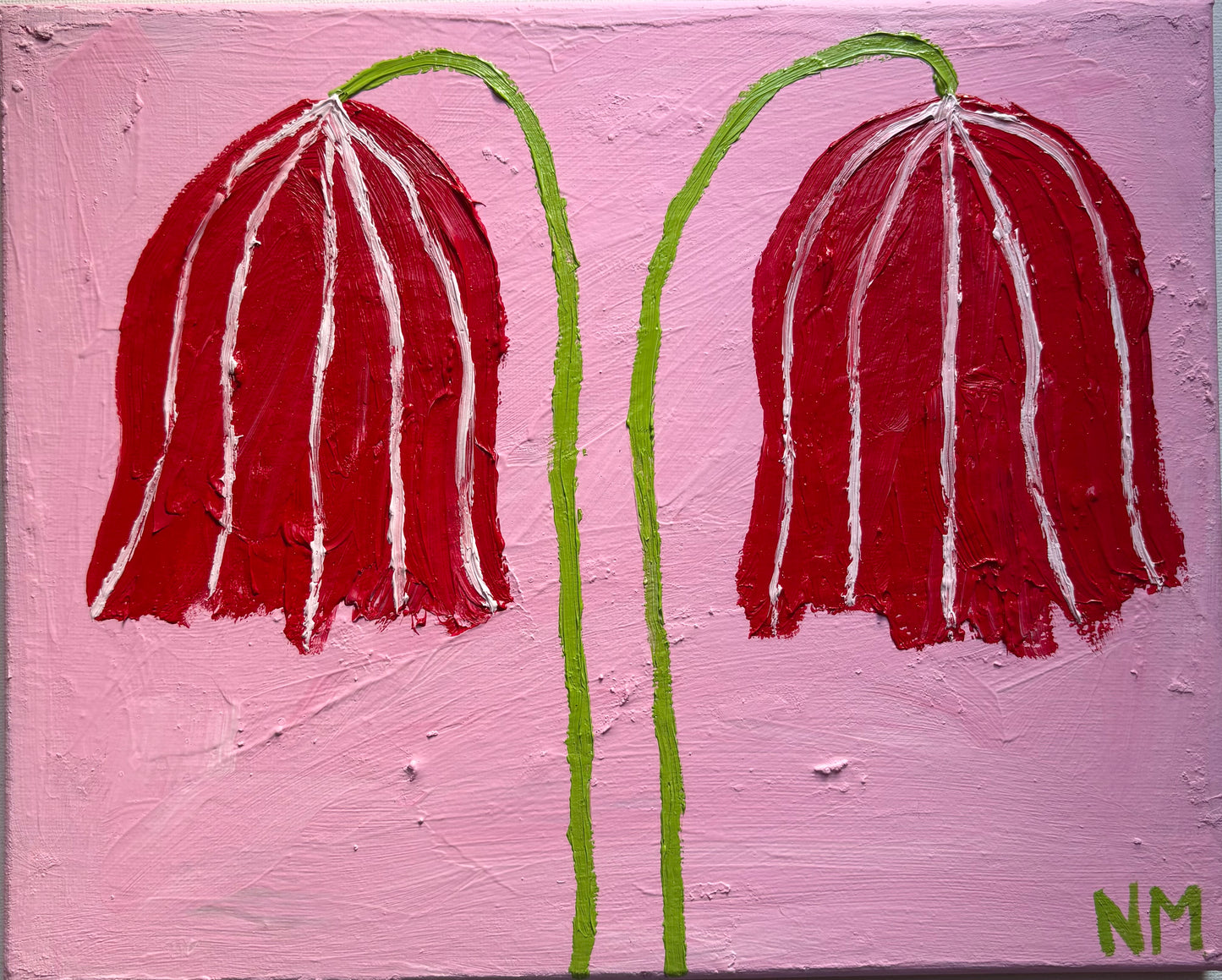Two red flowers.