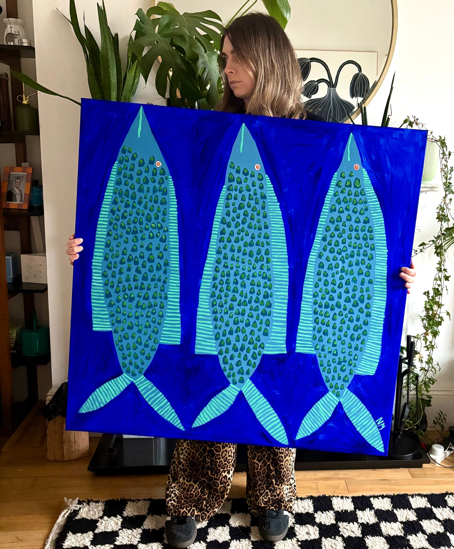 Three leopard fish.
