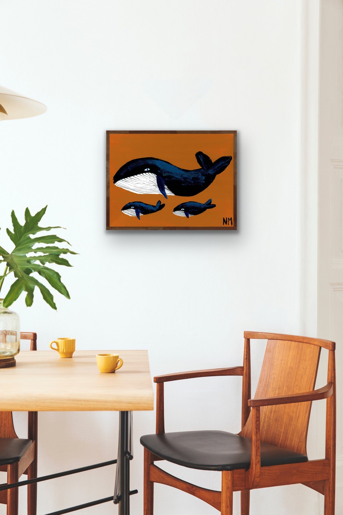 Whale family print.