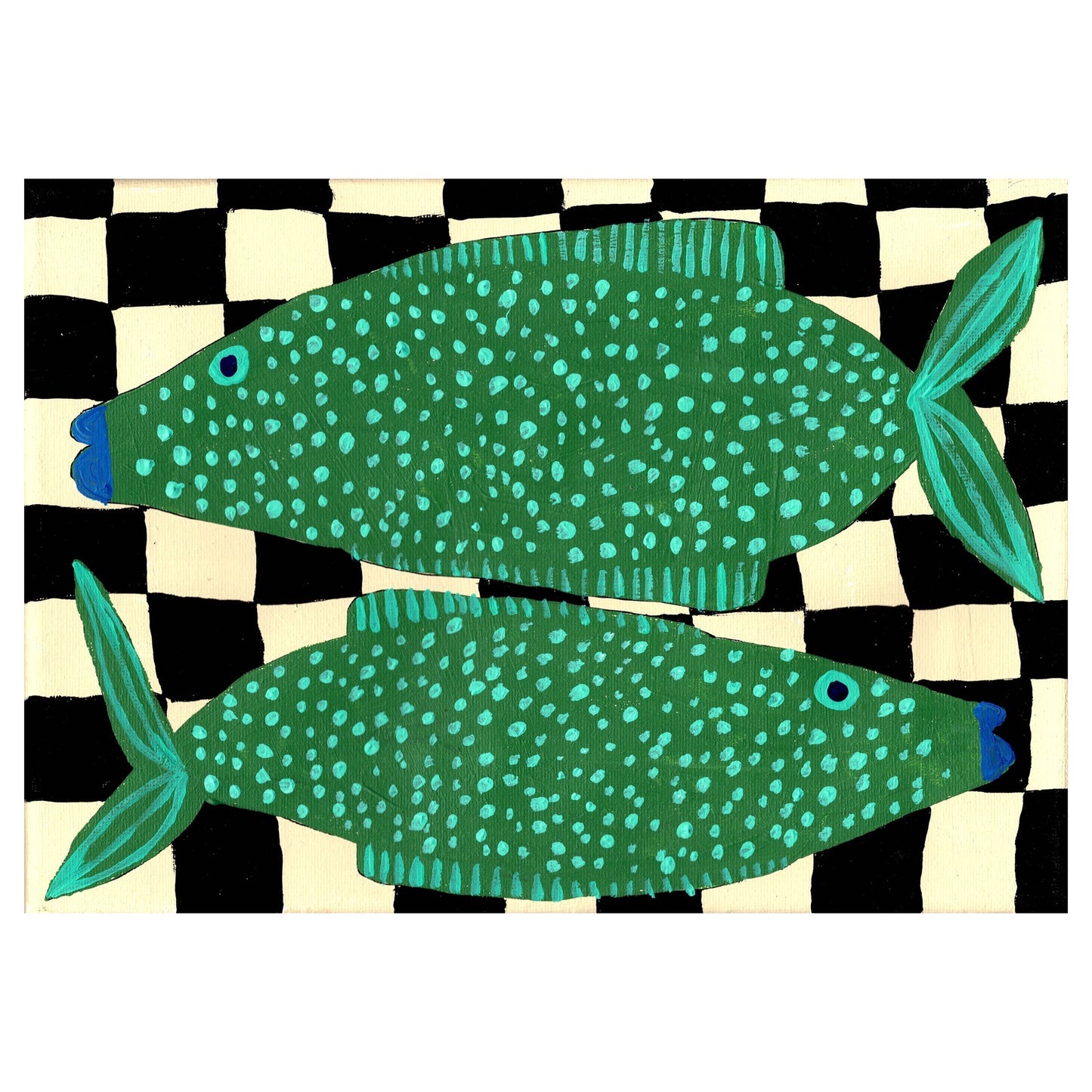 Two spotty fish print.