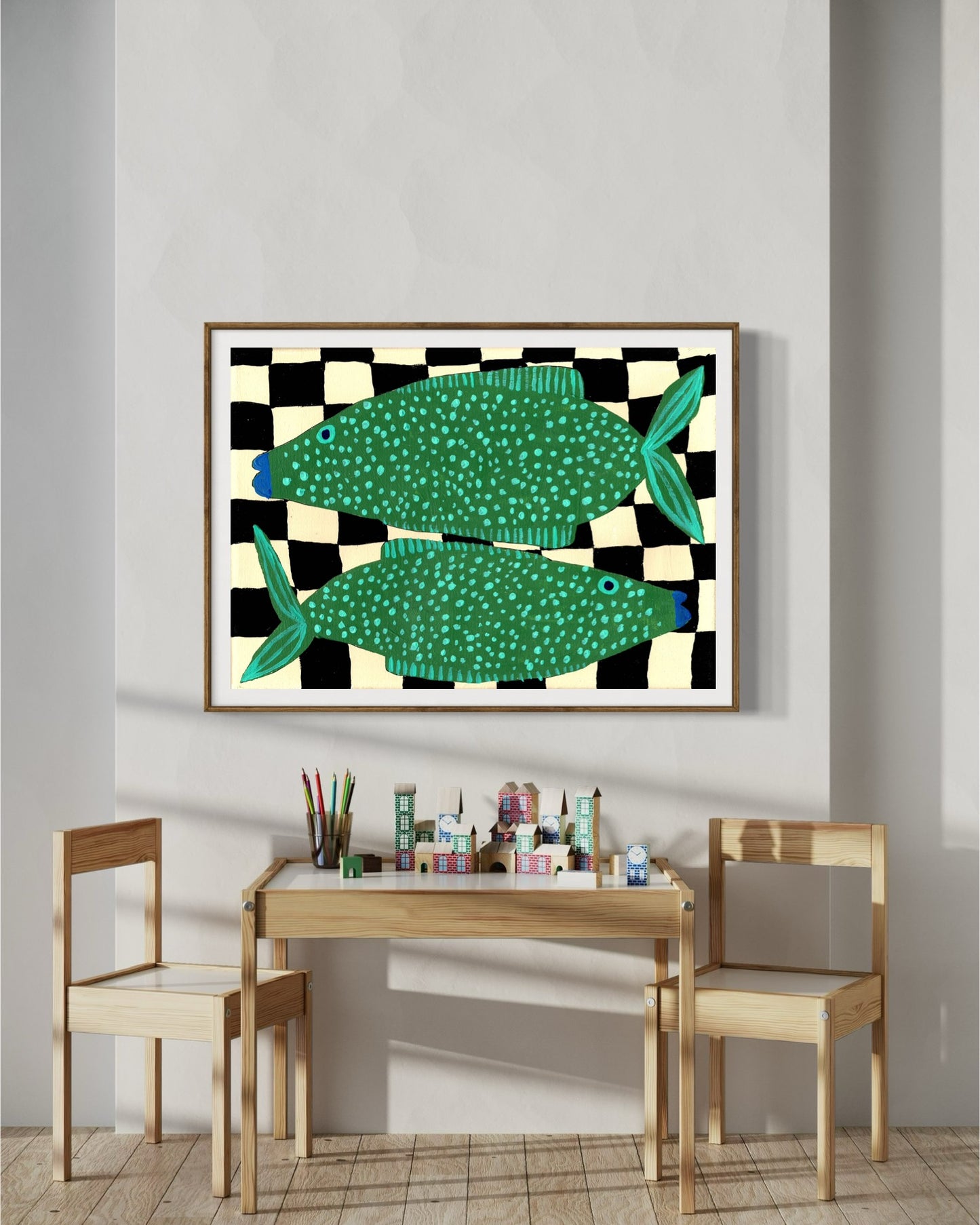 Two spotty fish print.