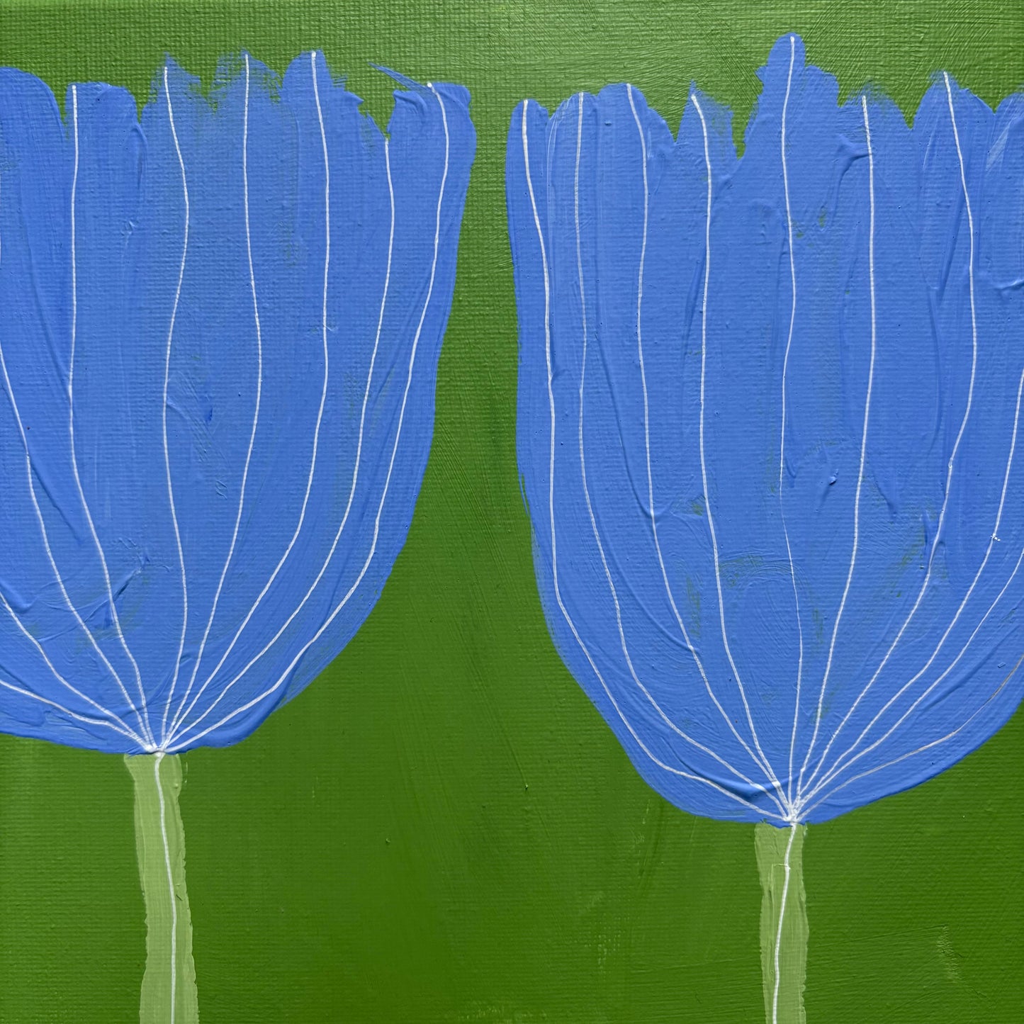 Two blue flowers.