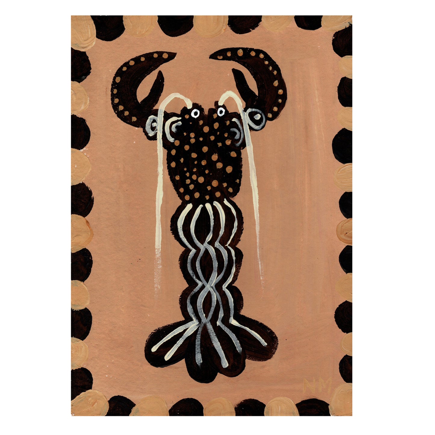 Brown lobster print.