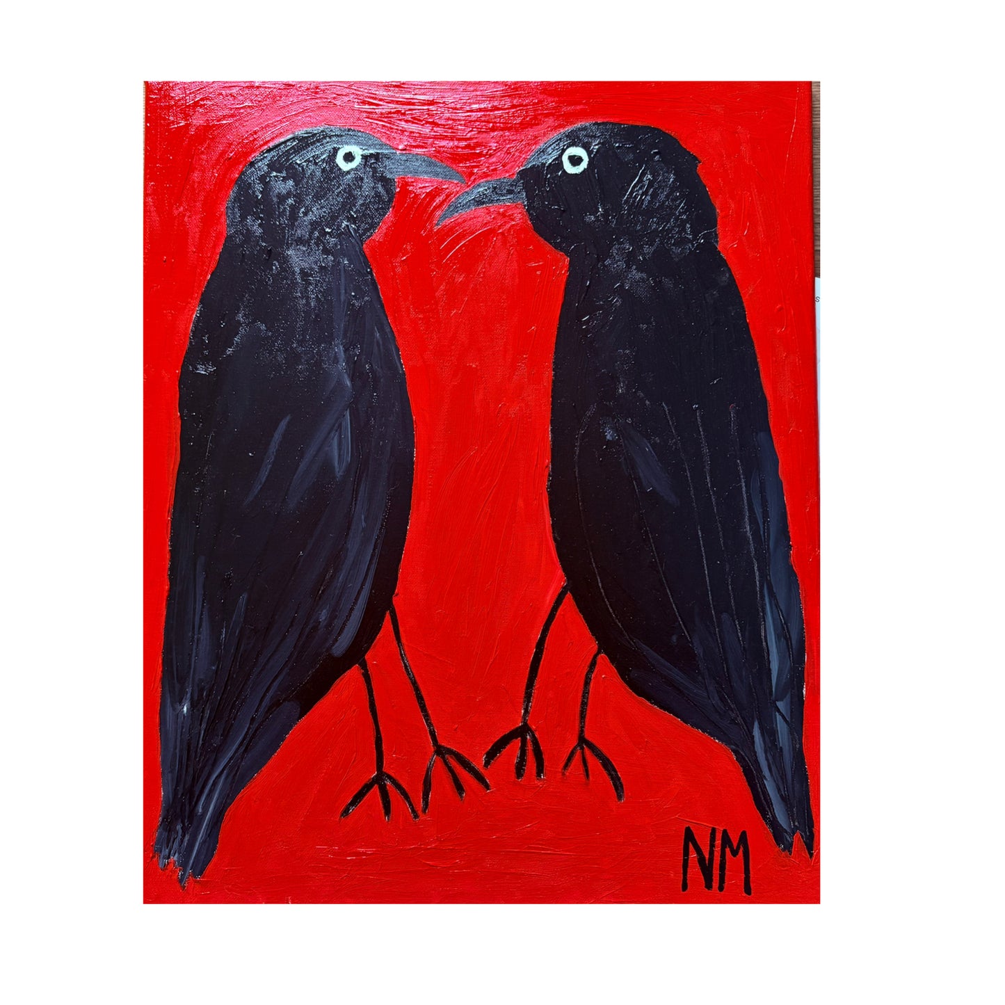 Crows on red.