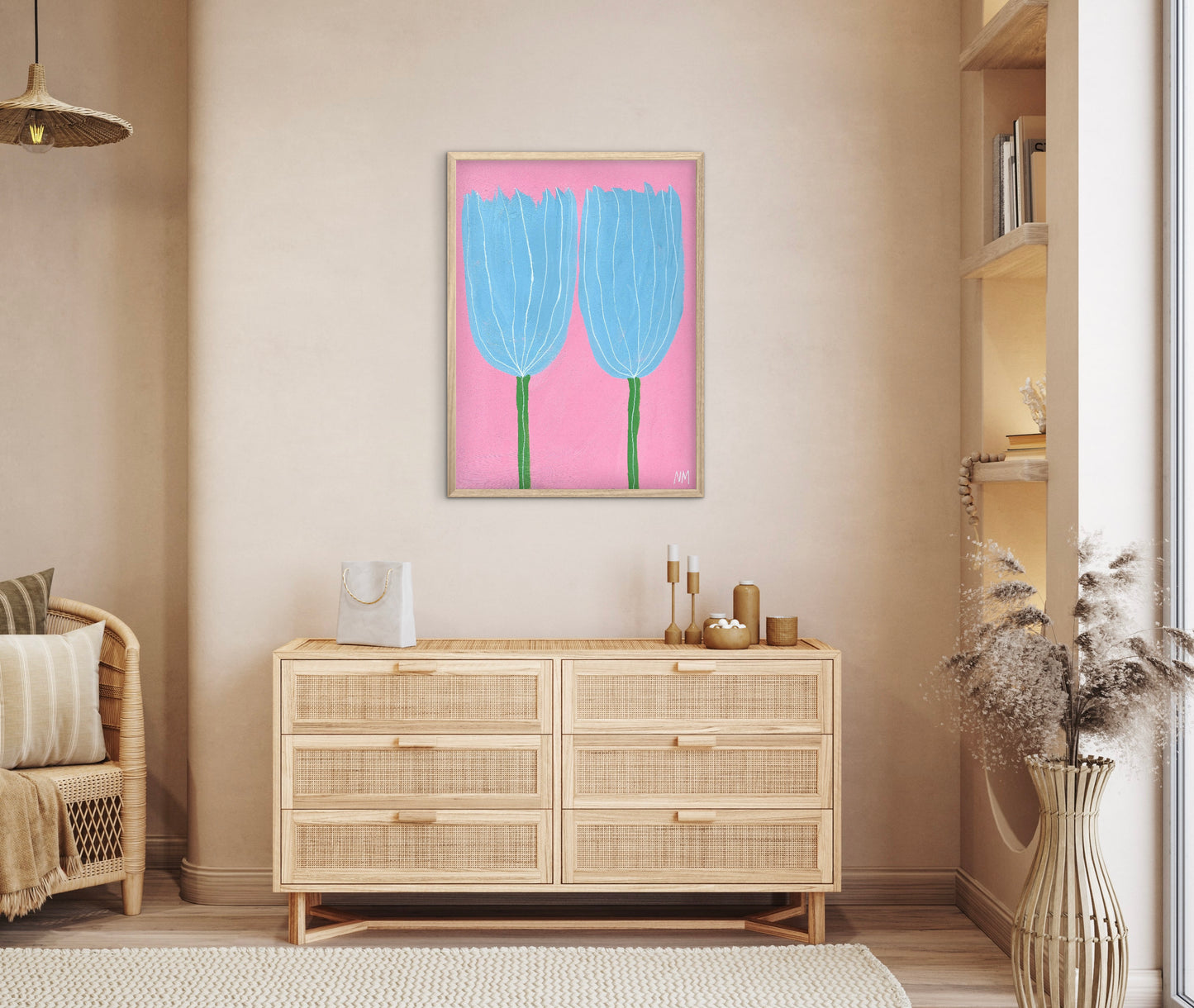 Bright tulips print.
