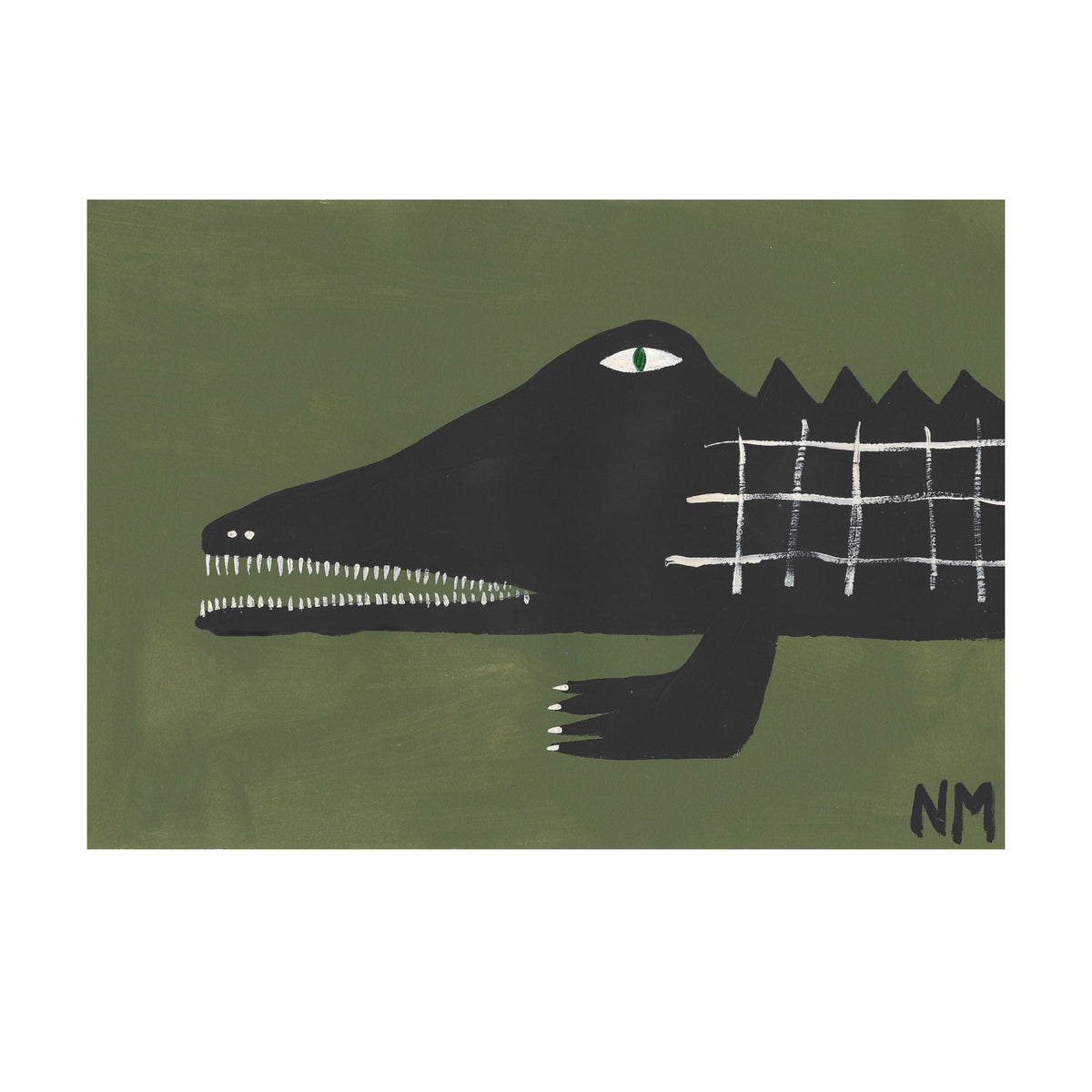 Black crocodile print.