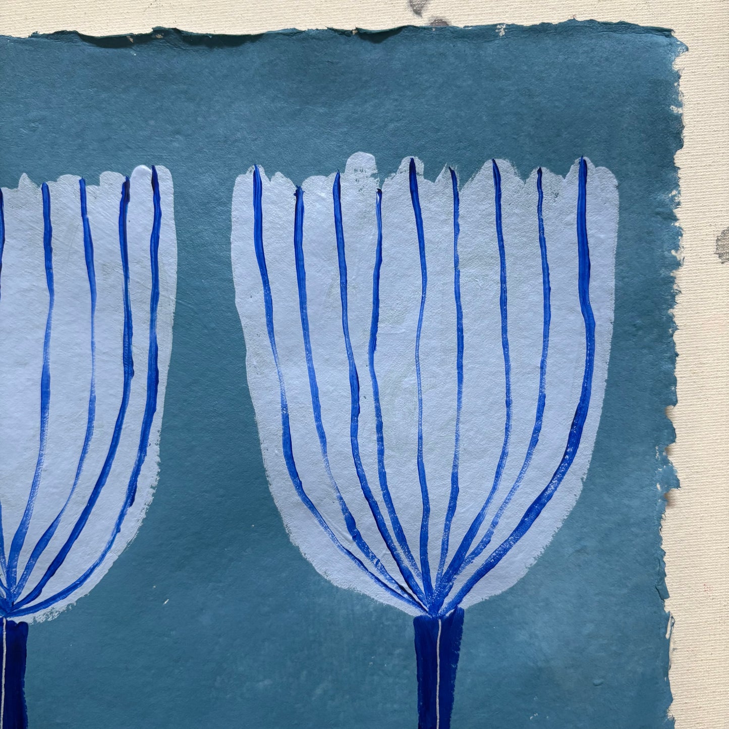 Blue flowers.