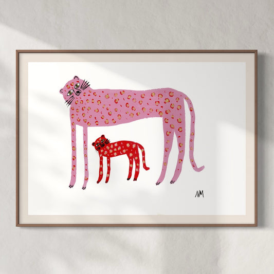 Pink and red leopard