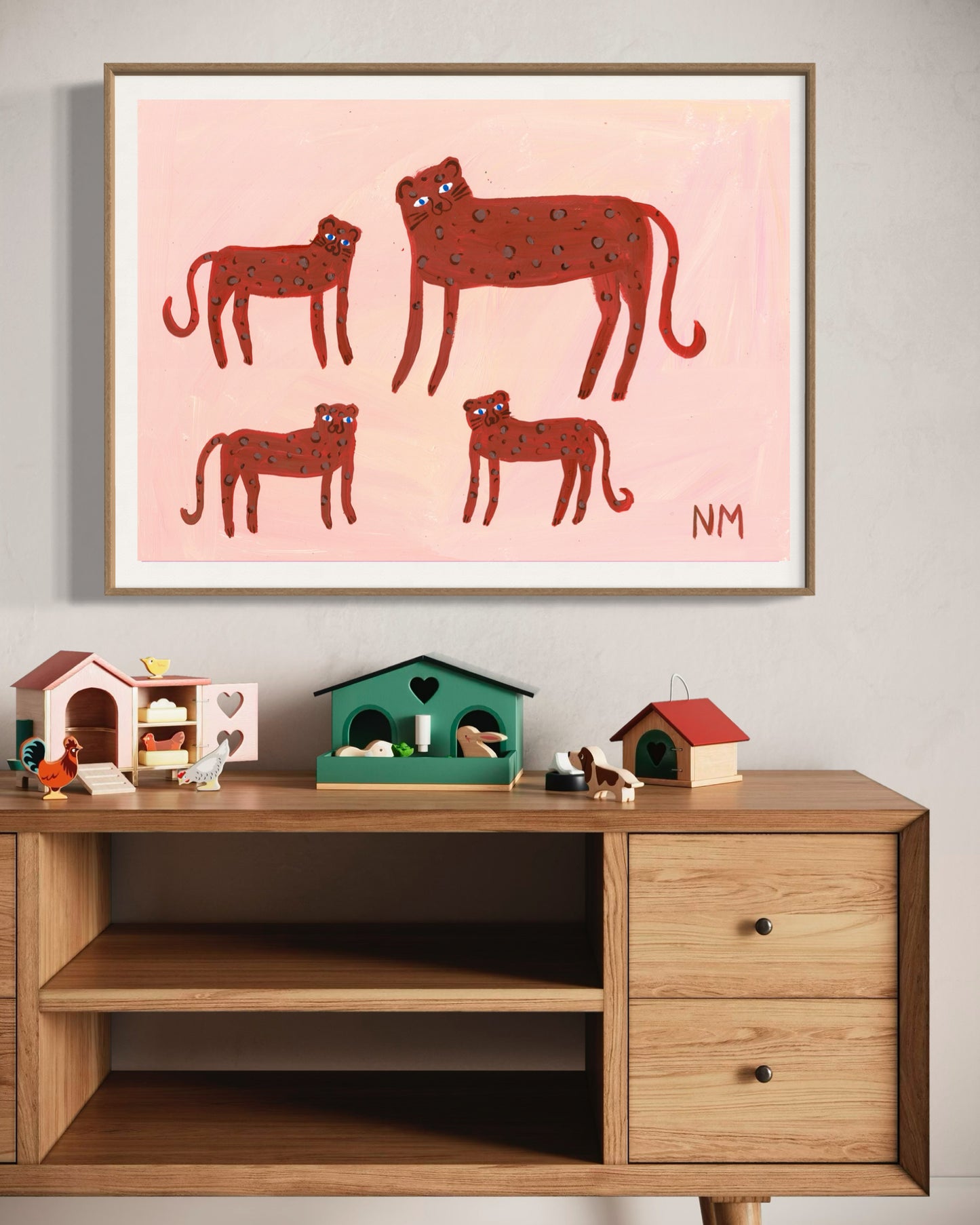 Three baby leopards print.