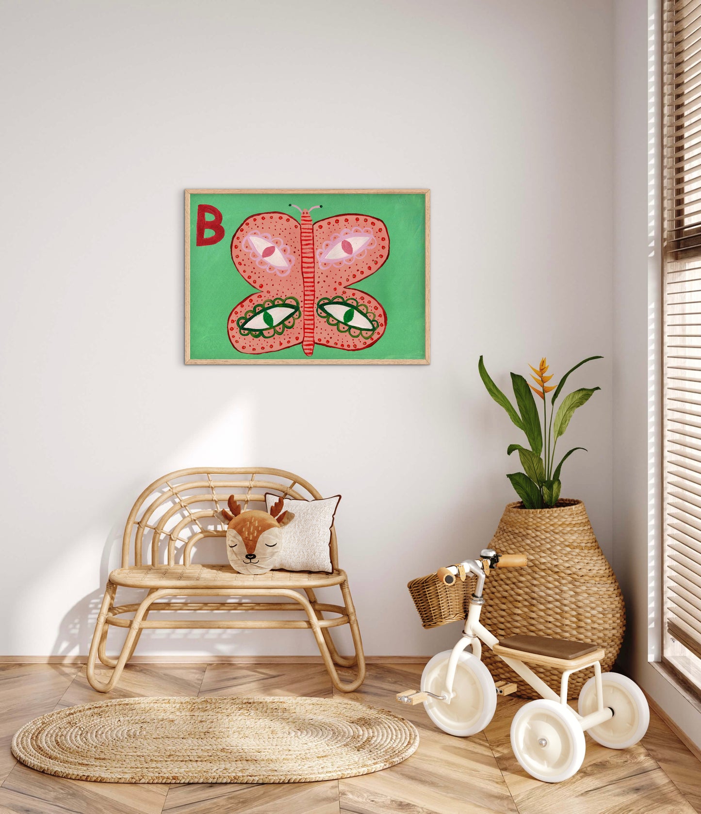 Alphabet B Butterfly Print.