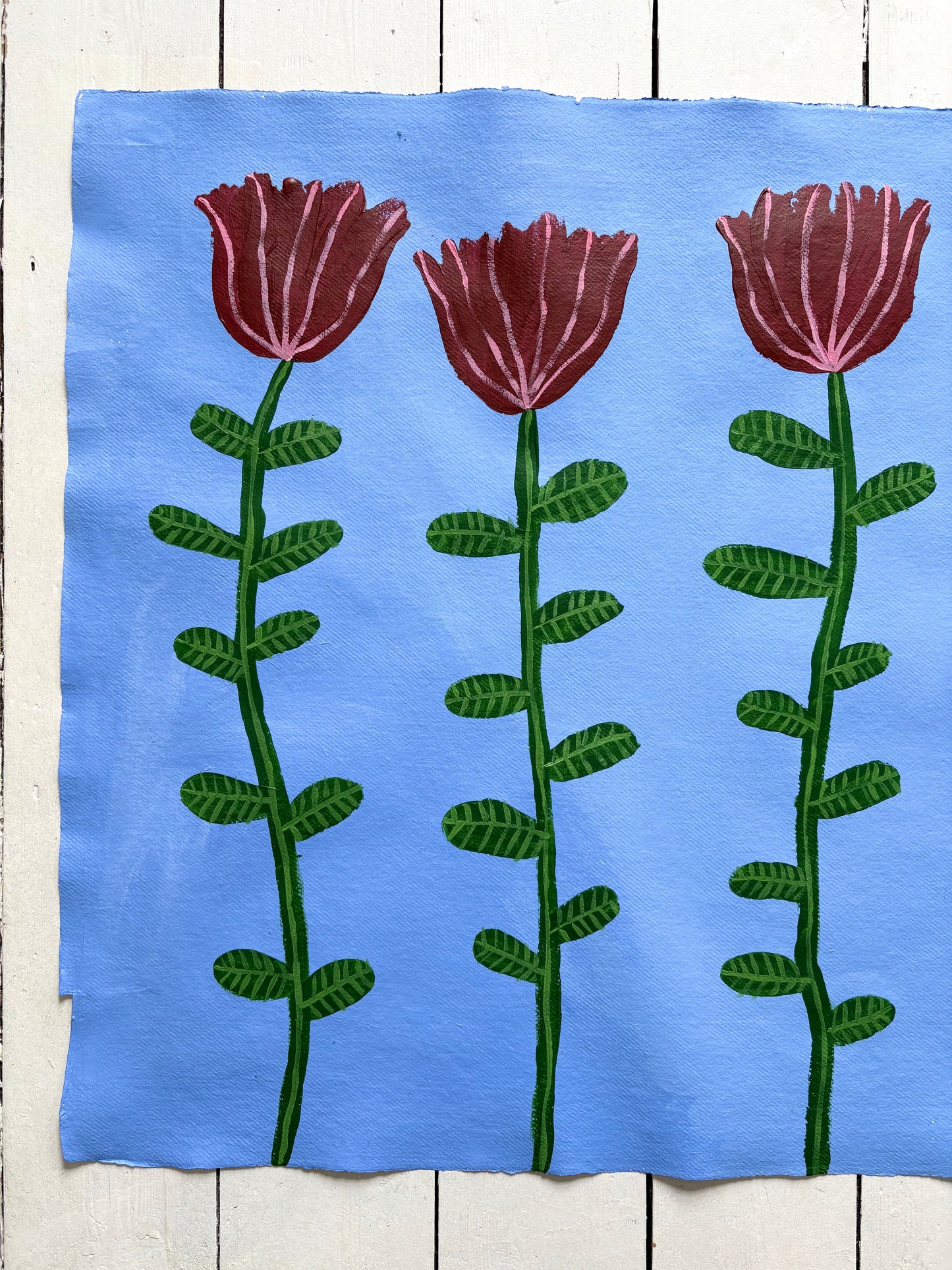 Red flowers.