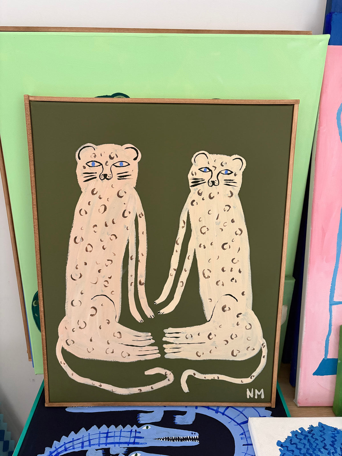 Blue eyed leopards.