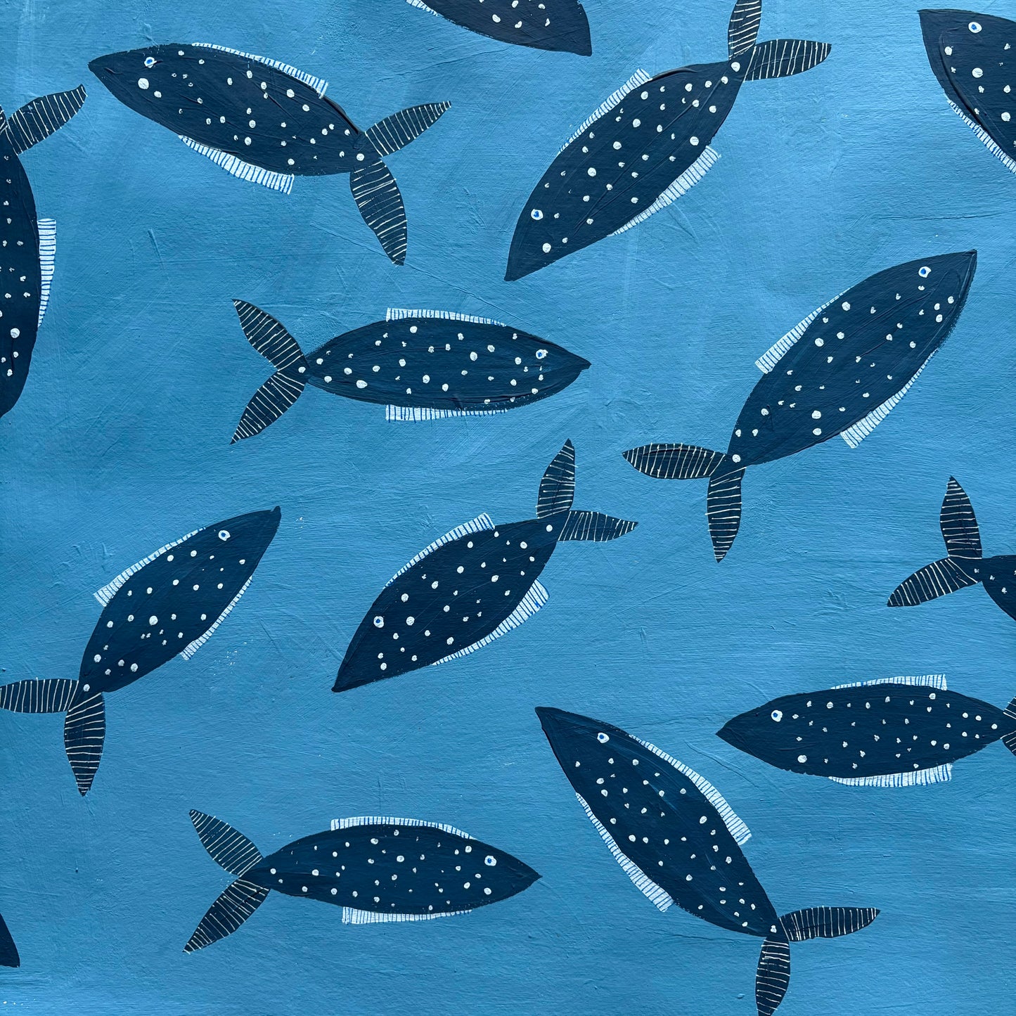 Blue fish in the sea.