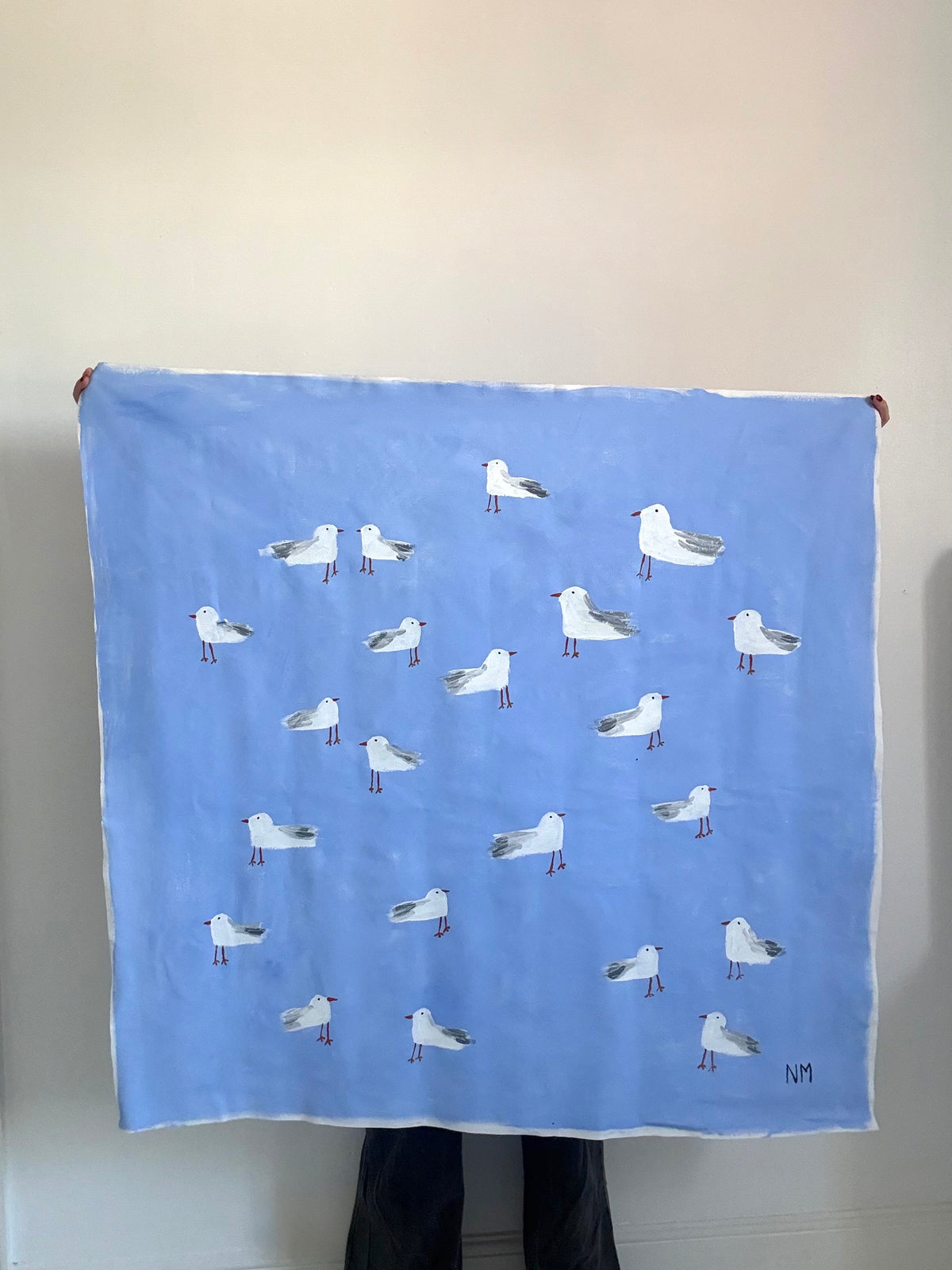 Seagulls by the sea.