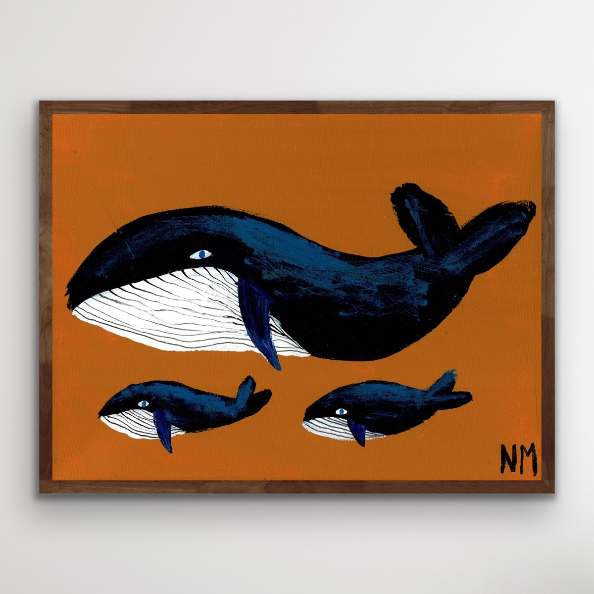 Whale family print.