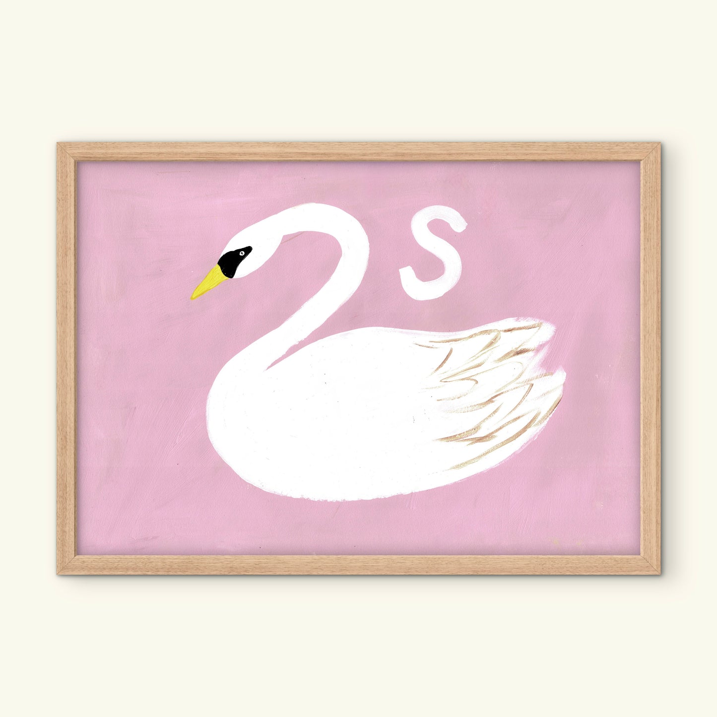Alphabet S Swan Print.