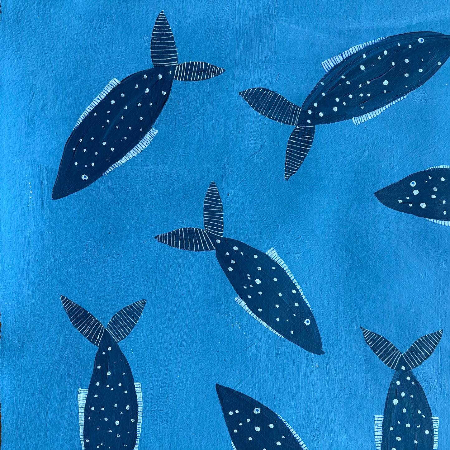 Blue fish in the sea.