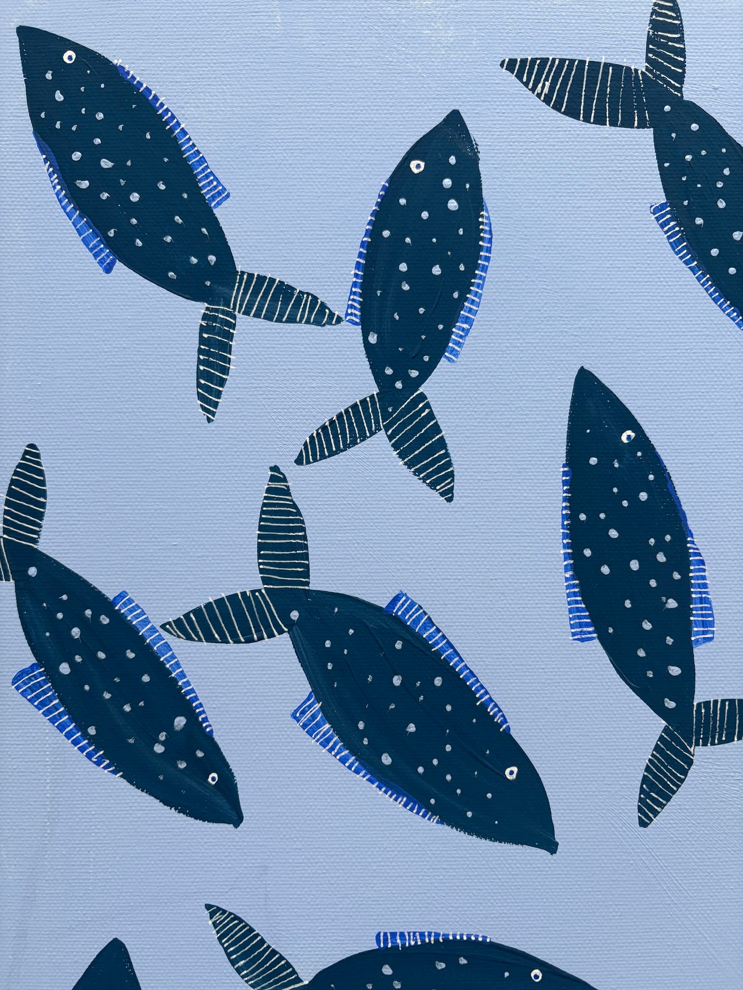 Blue fish in the sea.