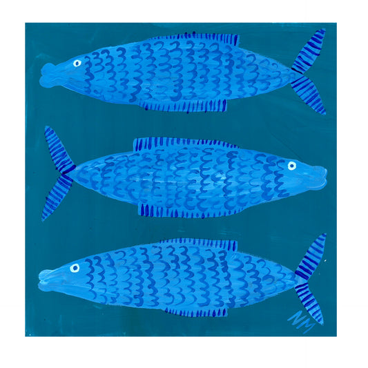 Three blue fishes.