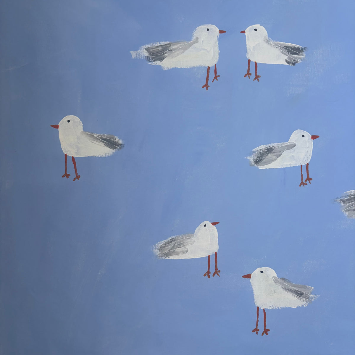 Seagulls by the sea.