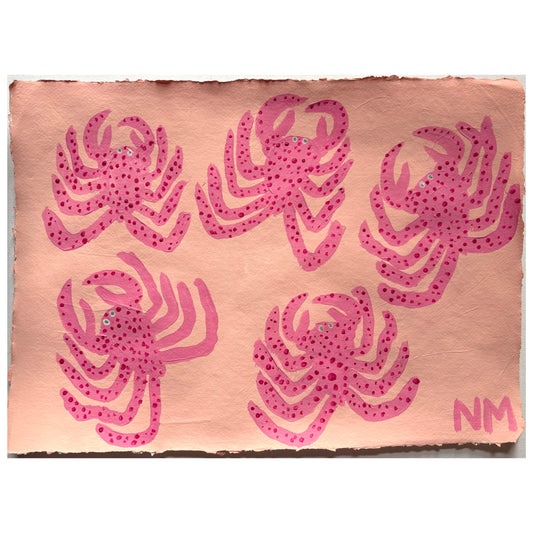 Pink spotty crabs.