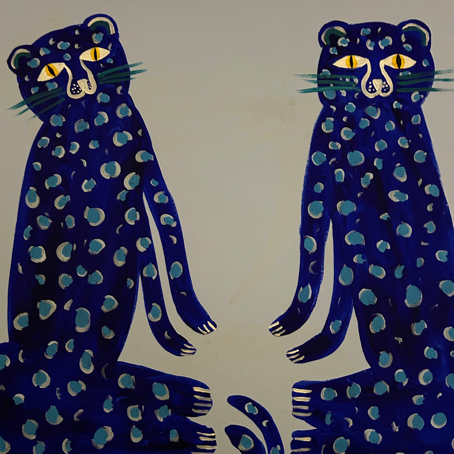 Two blue leopards