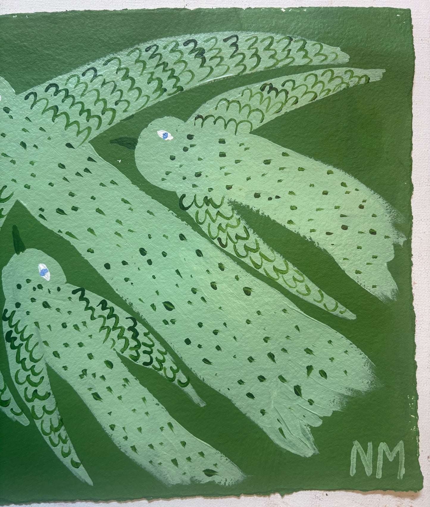 Green birds.